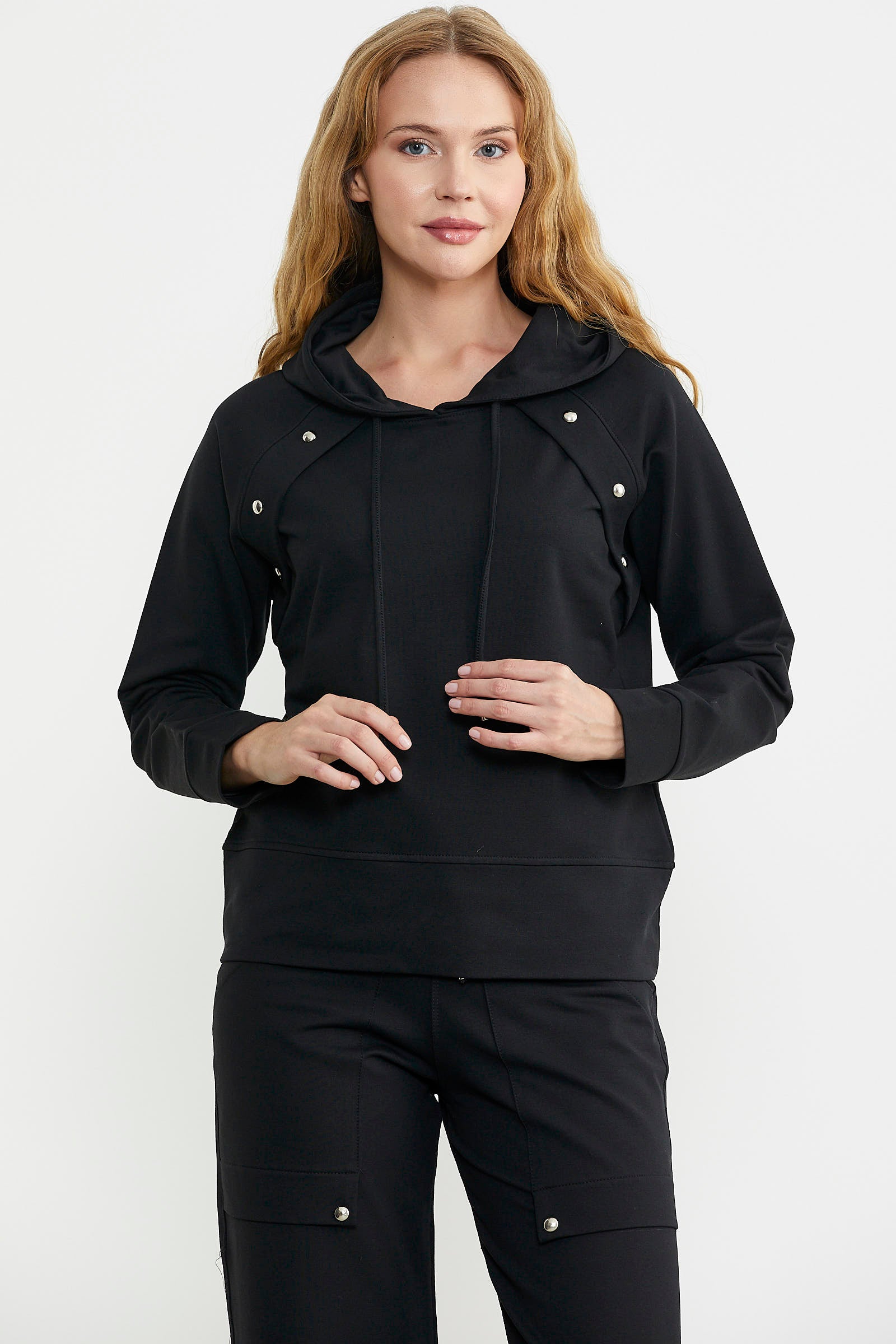 Kapüşonlu Oversize Eşofman Takım - Siyah - Sementa