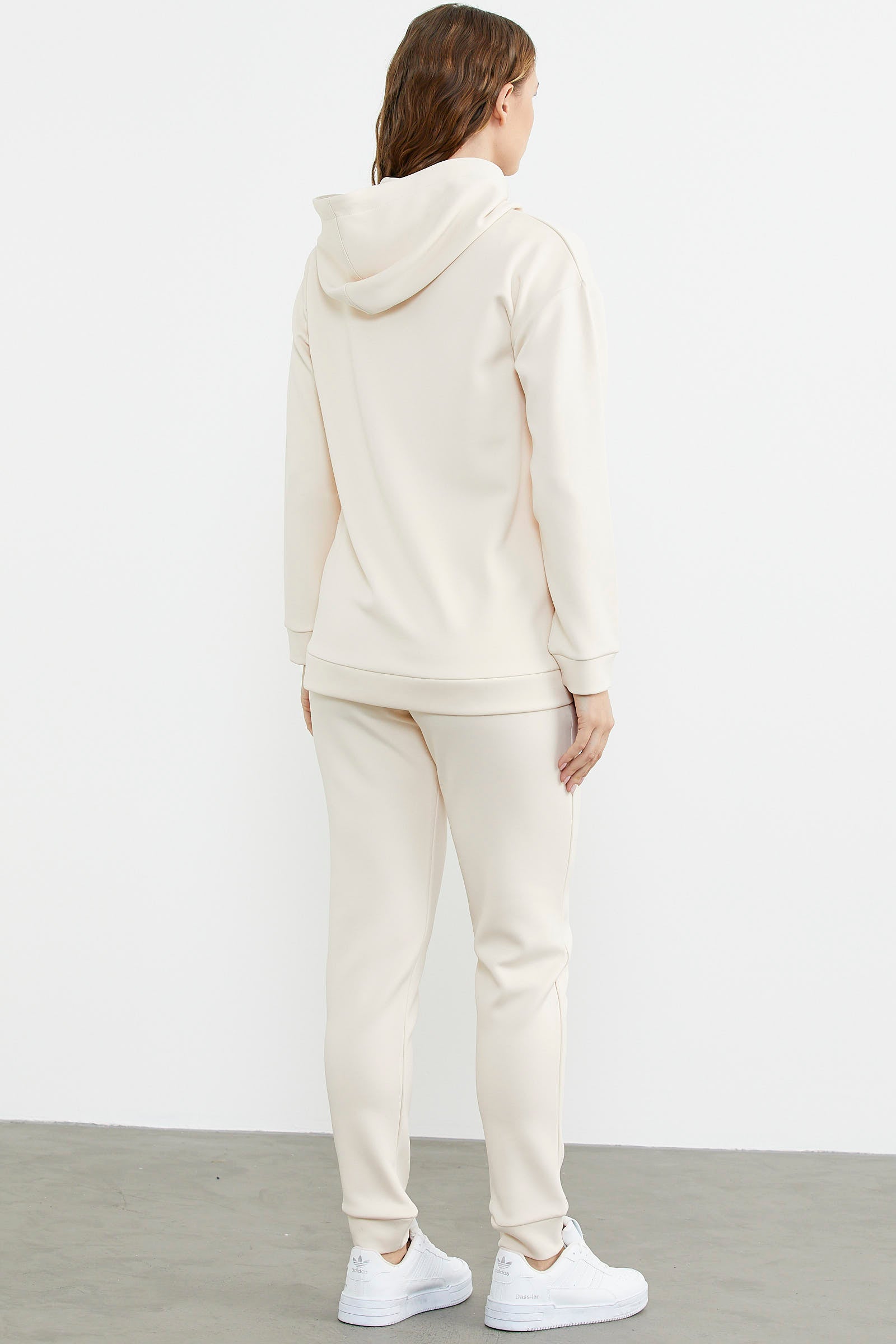 Kapüşonlu Scuba Jogger Eşofman Takım - Bej (7) Sementa