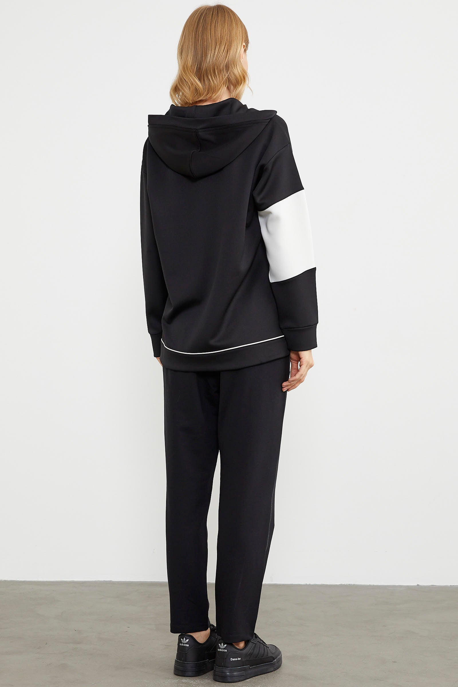 Kelebek Baskılı Oversize Scuba Eşofman Takım - Siyah (6) Sementa