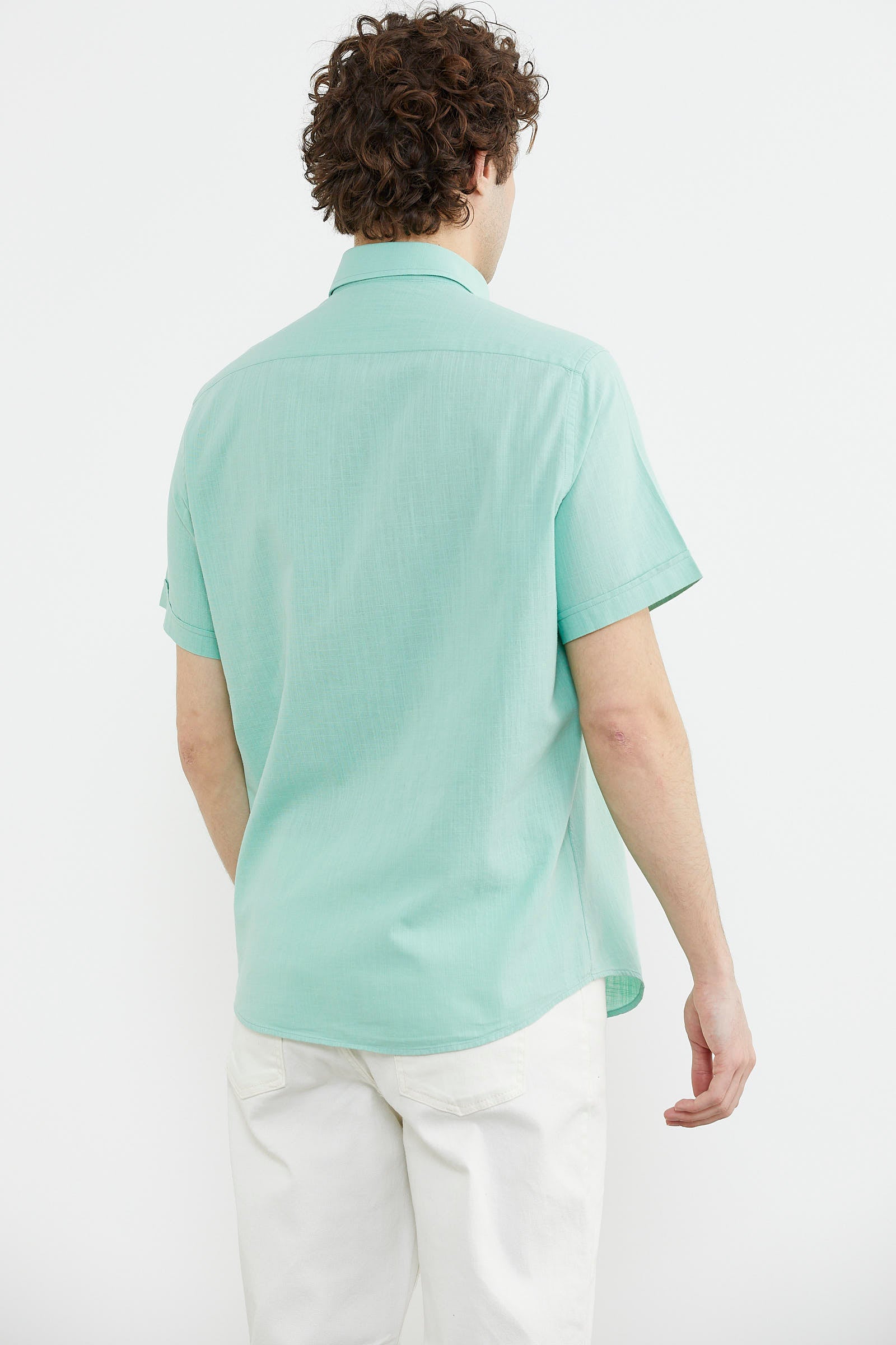Kısa Kol Cepli Yazlık Gömlek - Mint (6) Sementa