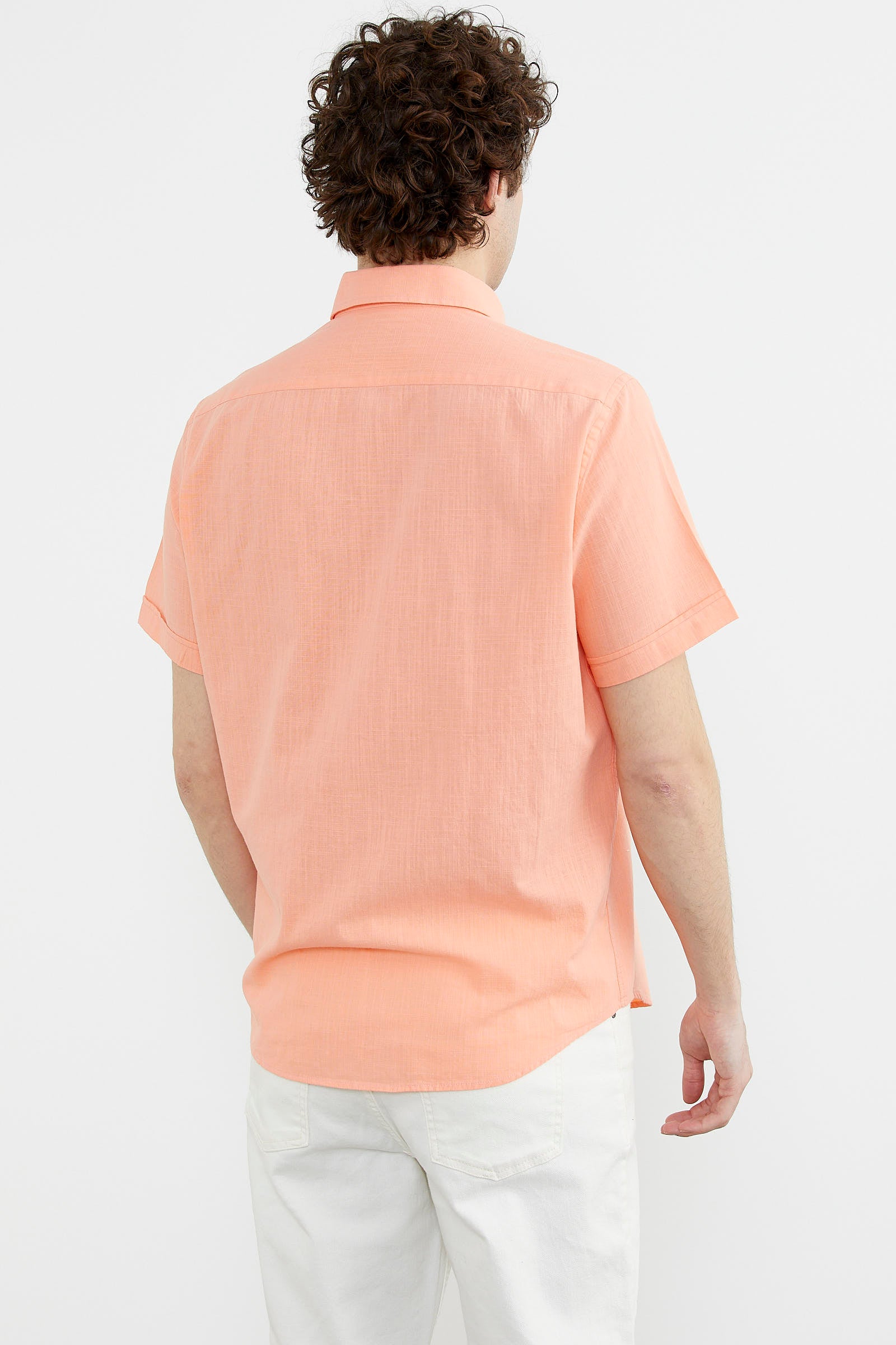 Kısa Kol Cepli Yazlık Gömlek - Somon (6) Sementa