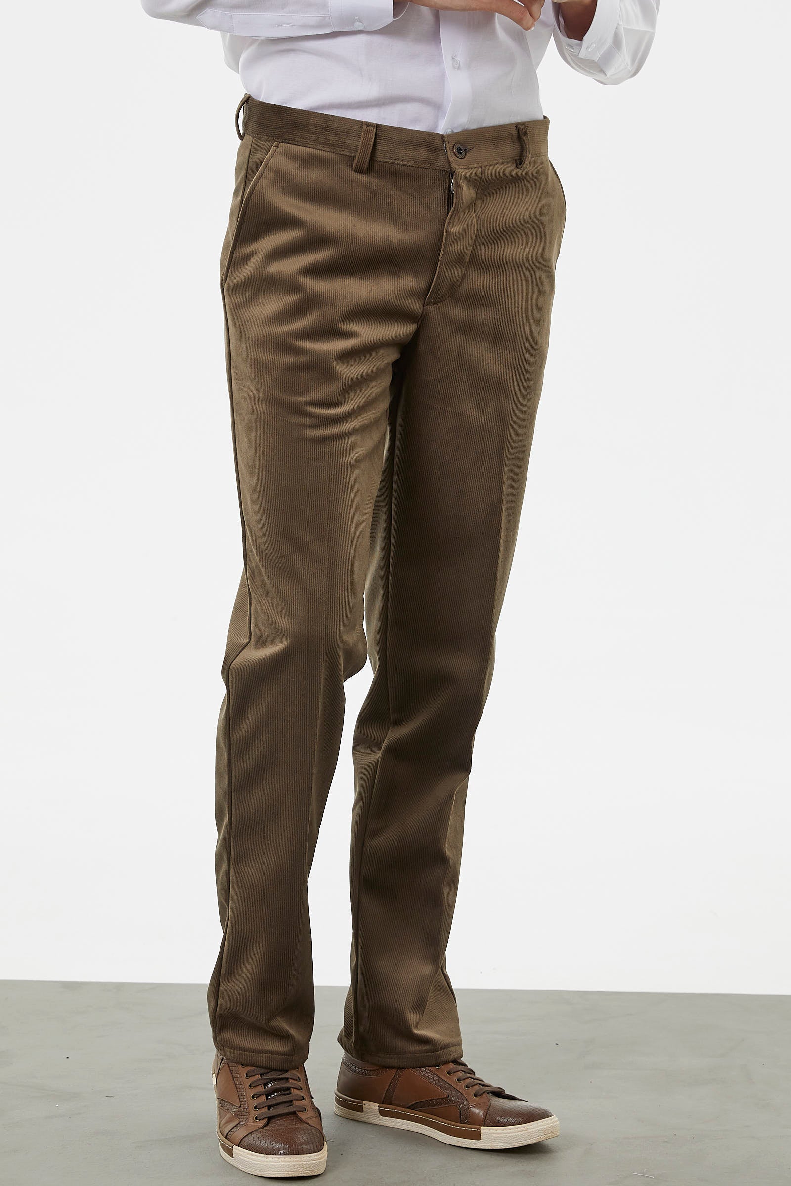 Klasik Chino Kadife Pantolon - Bej (2) Sementa