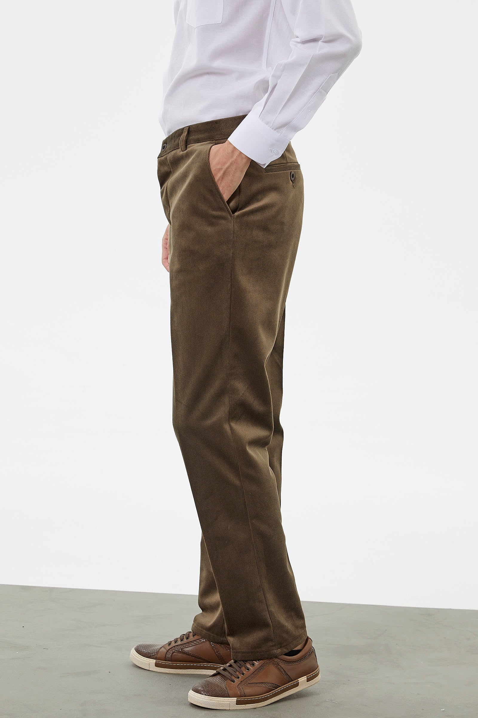 Klasik Chino Kadife Pantolon - Bej (4) Sementa