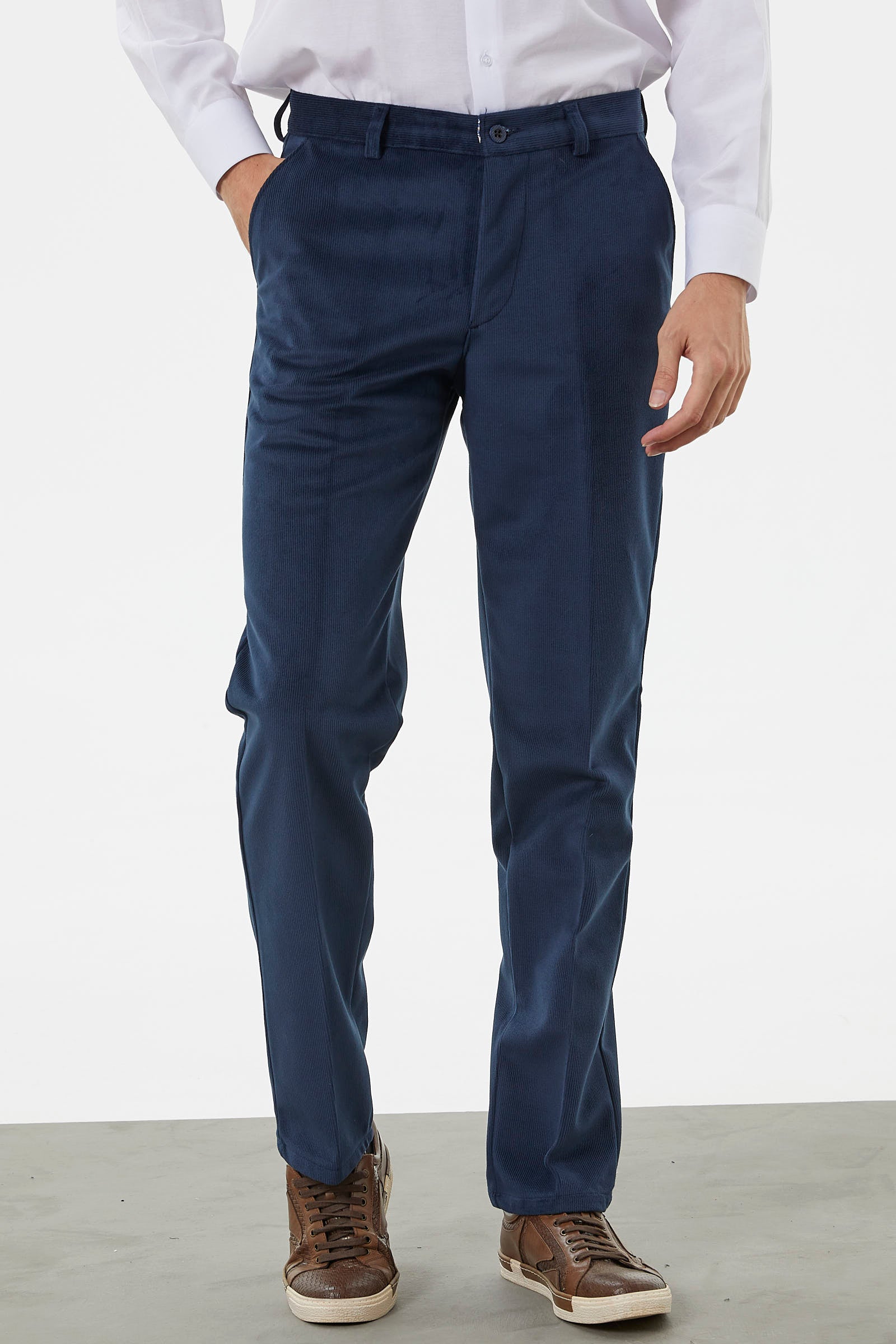 Klasik Chino Kadife Pantolon - Lacivert (3) Sementa