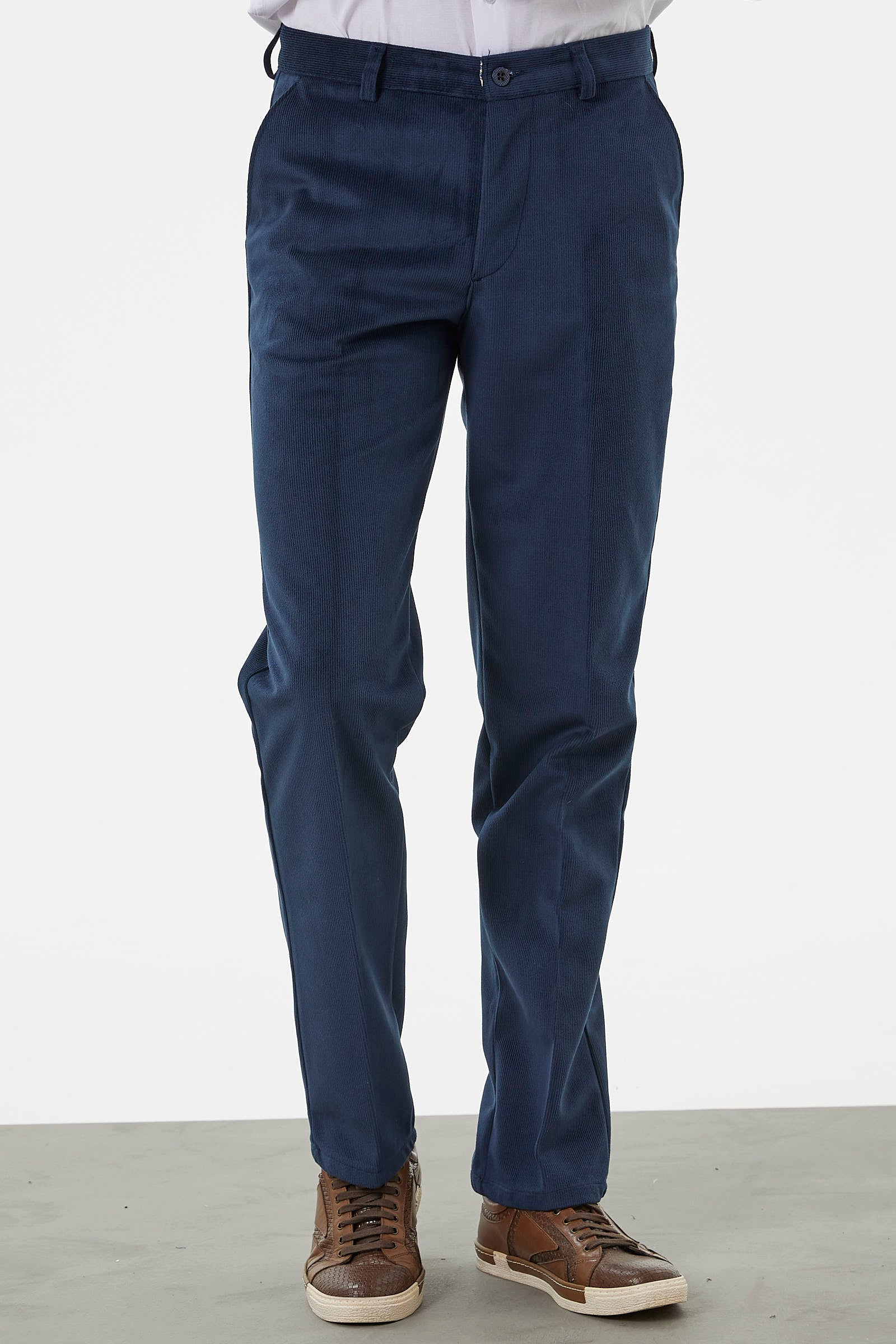 Klasik Chino Kadife Pantolon - Lacivert (4) Sementa