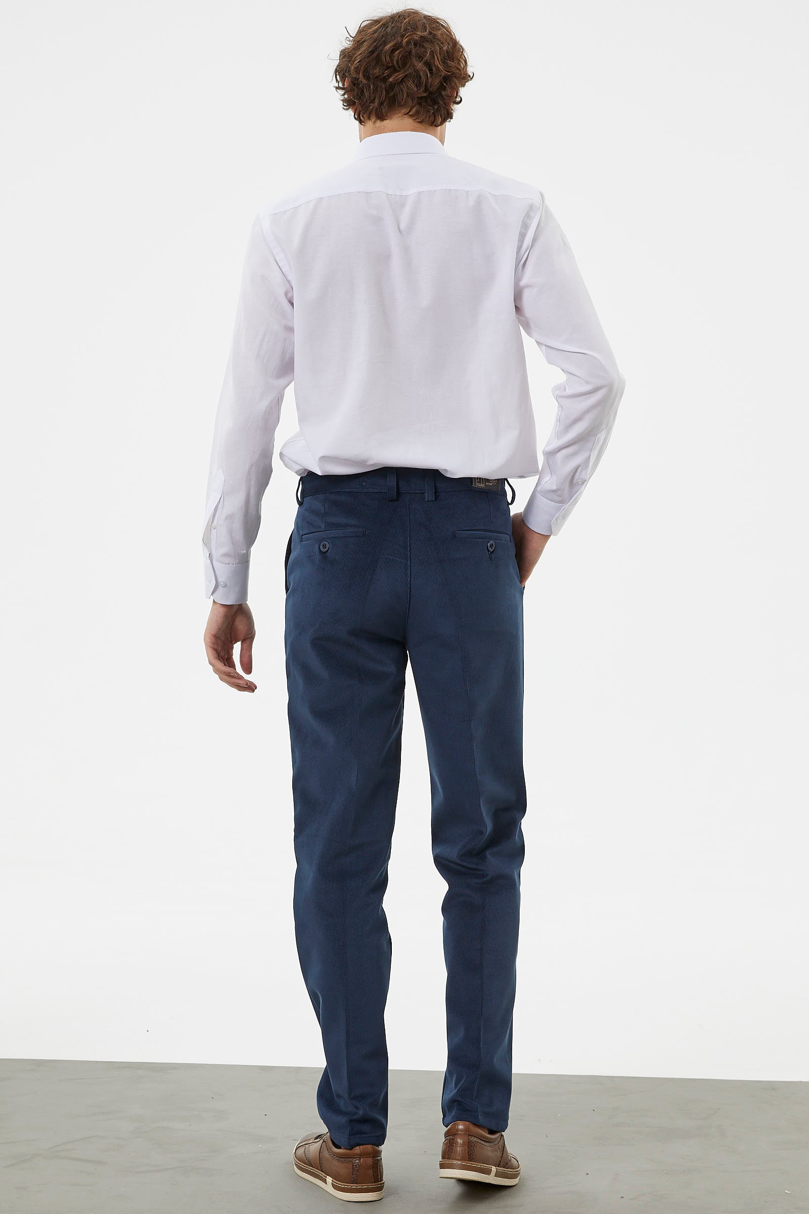 Klasik Chino Kadife Pantolon - Lacivert (5) Sementa