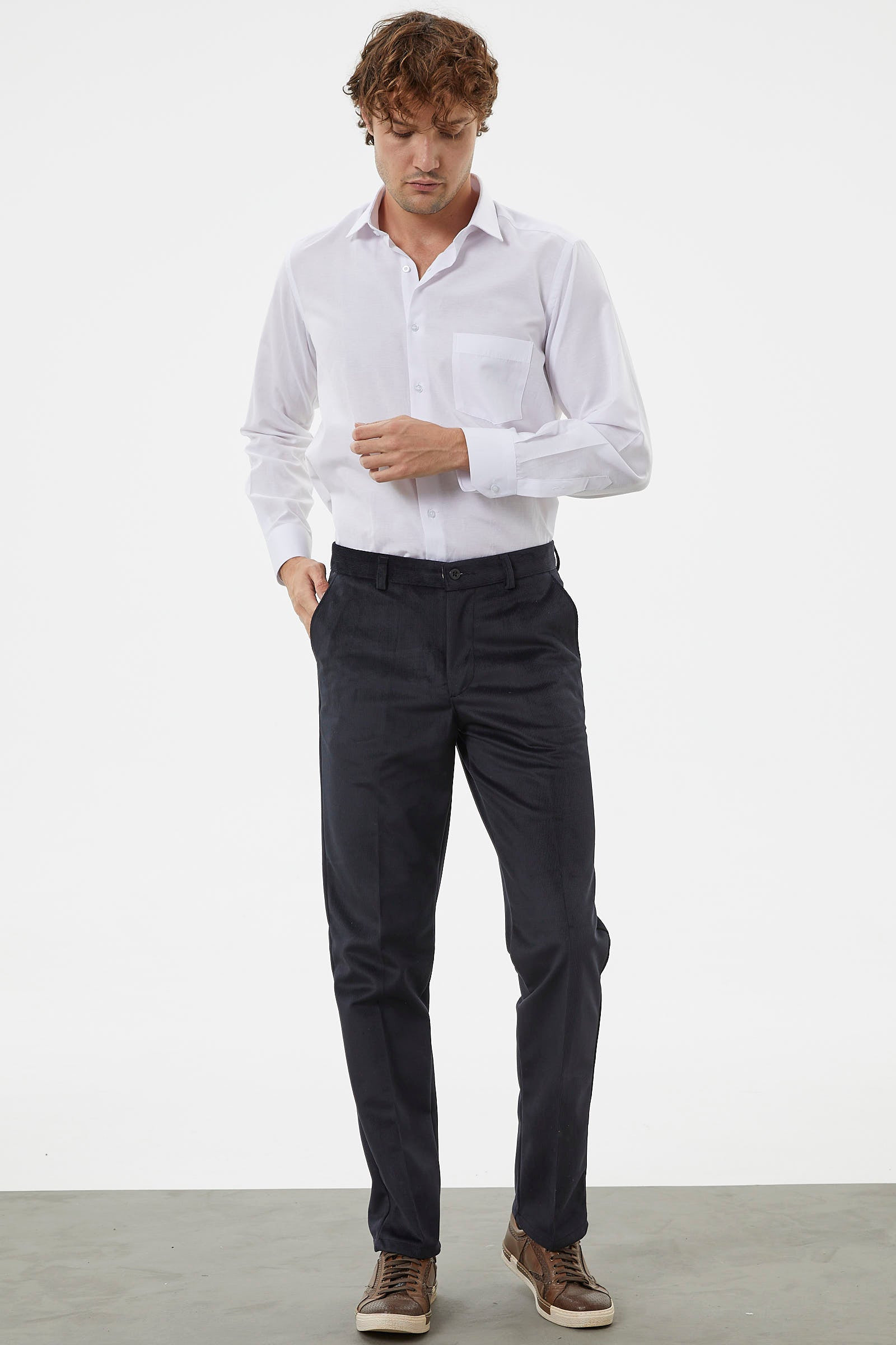 Klasik Chino Kadife Pantolon - Siyah (2) Sementa