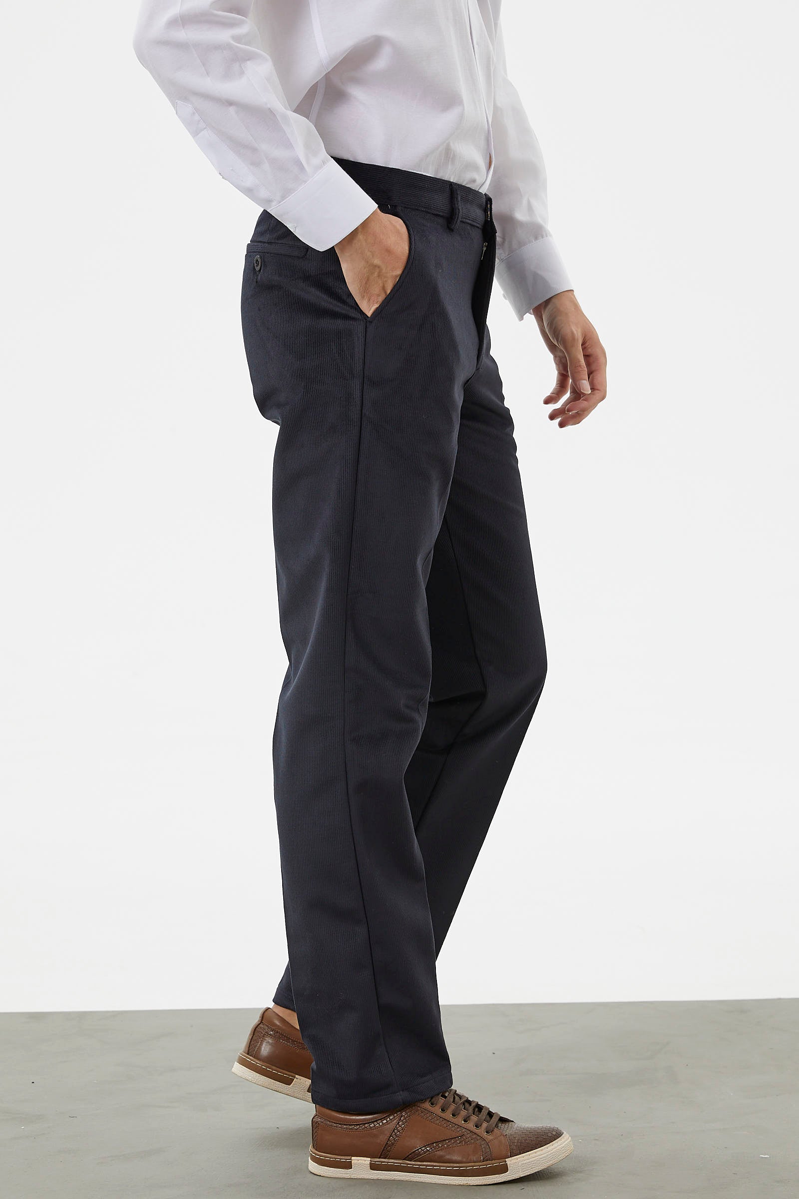 Klasik Chino Kadife Pantolon - Siyah (3) Sementa