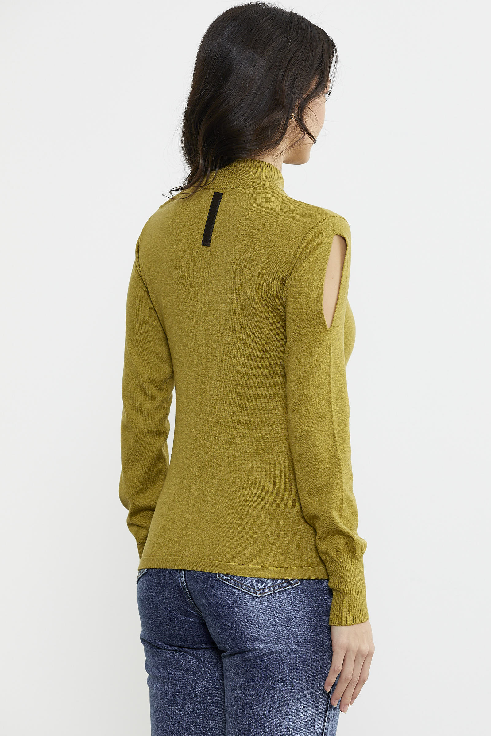 Kol Detaylı Triko Kazak - Yeşil (5) Sementa