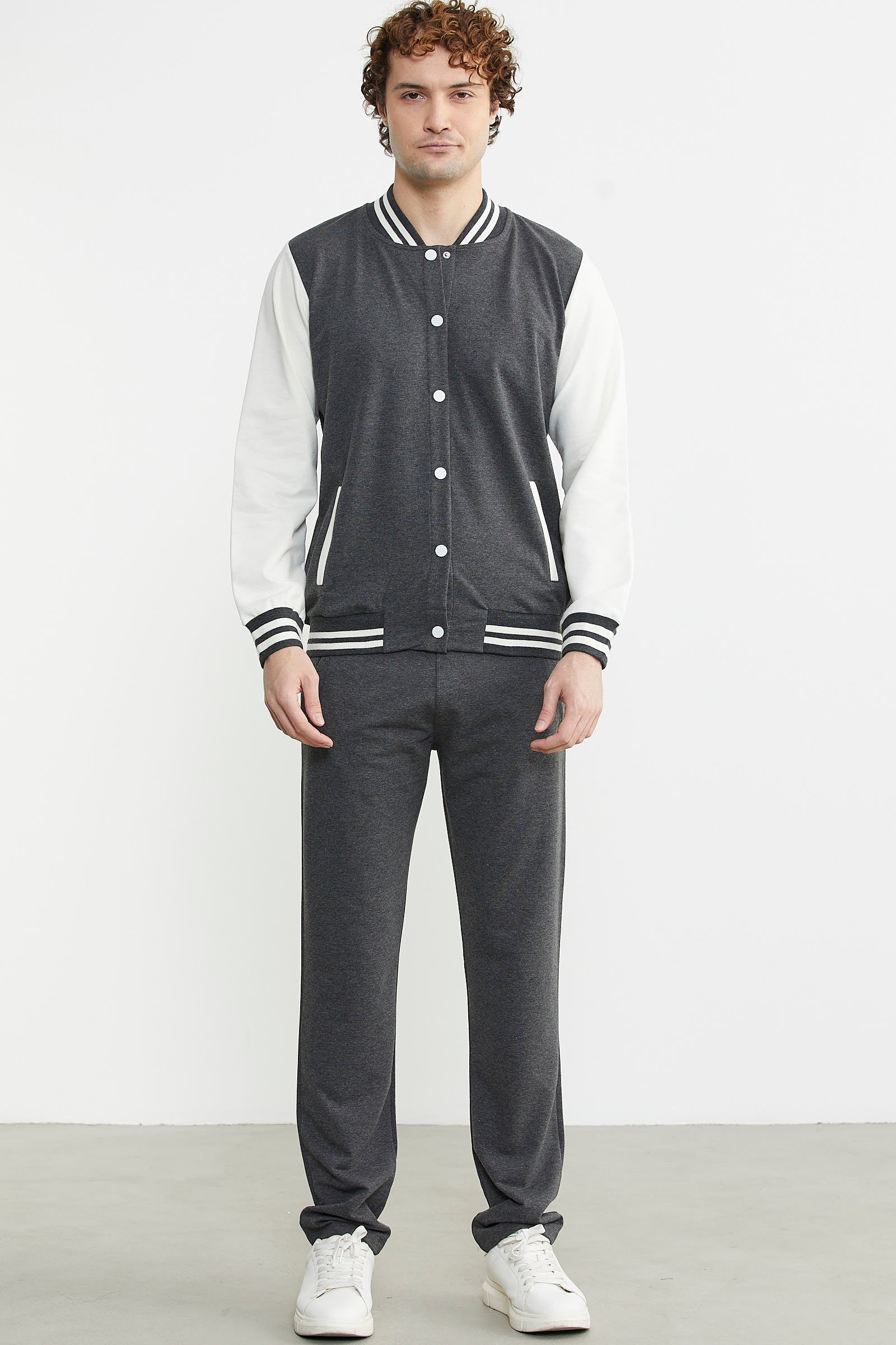 Kolej Yaka Cepli Eşofman Takım - Antrasit - Sementa