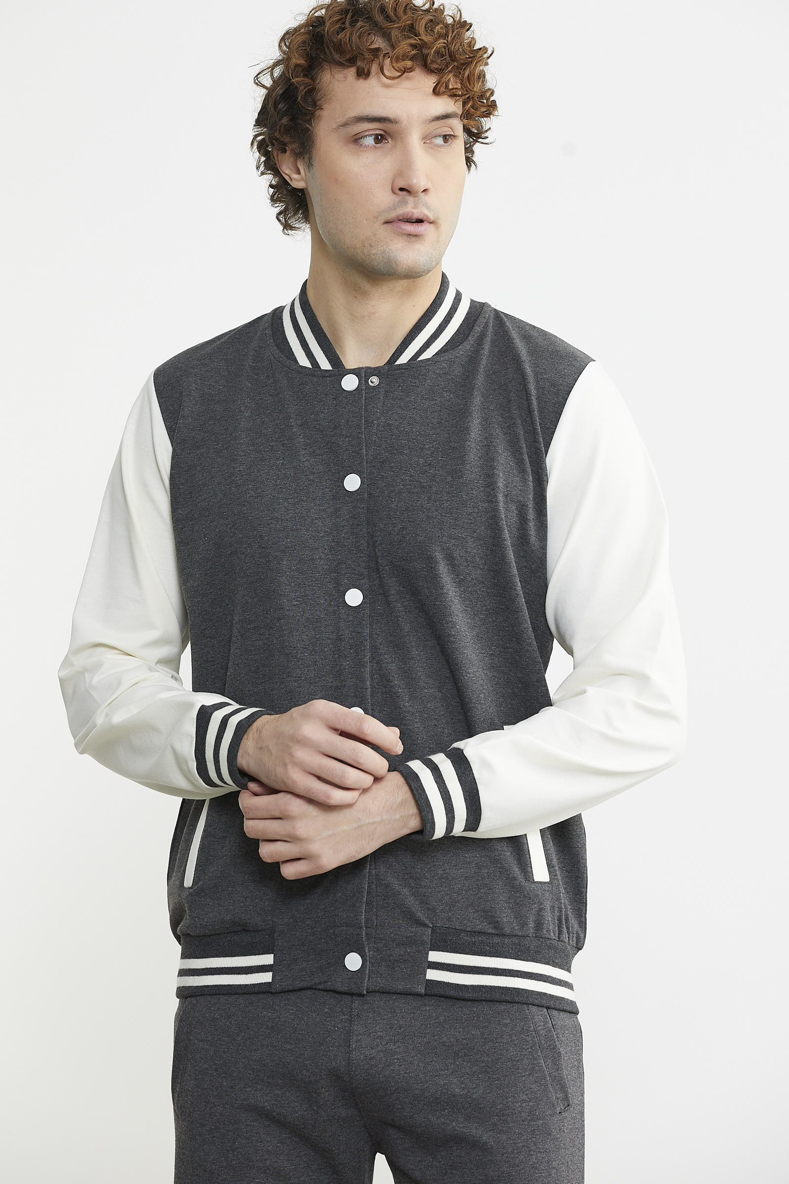 Kolej Yaka Cepli Eşofman Takım - Antrasit - Sementa