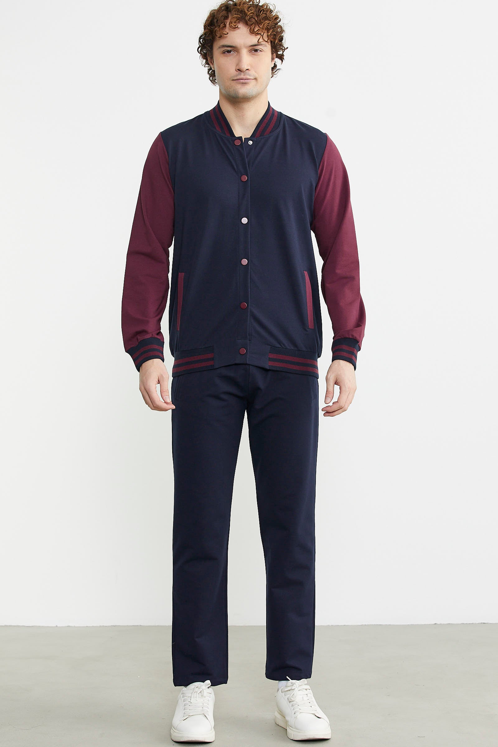 Kolej Yaka Cepli Eşofman Takım - Lacivert - Sementa