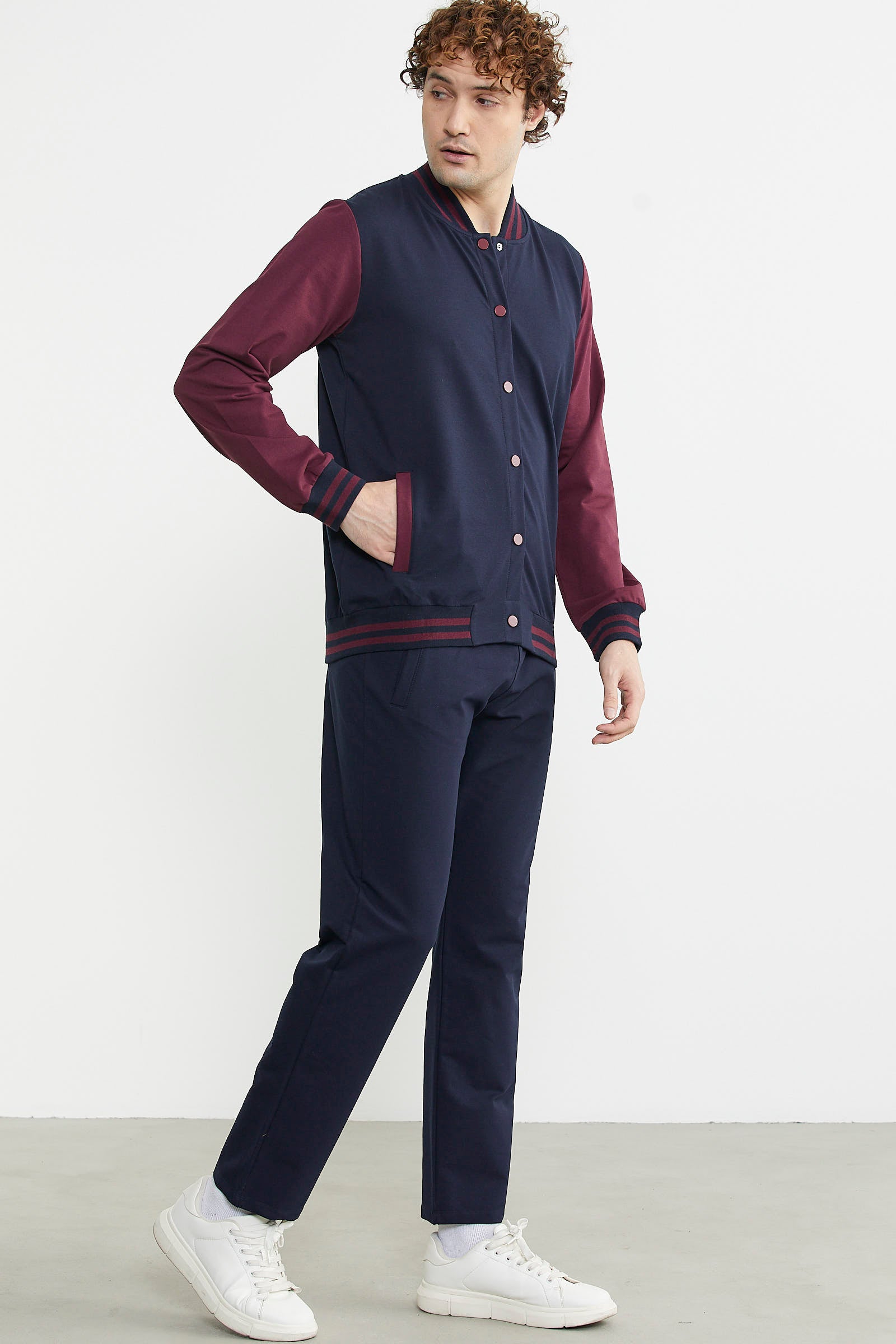 Kolej Yaka Cepli Eşofman Takım - Lacivert - Sementa