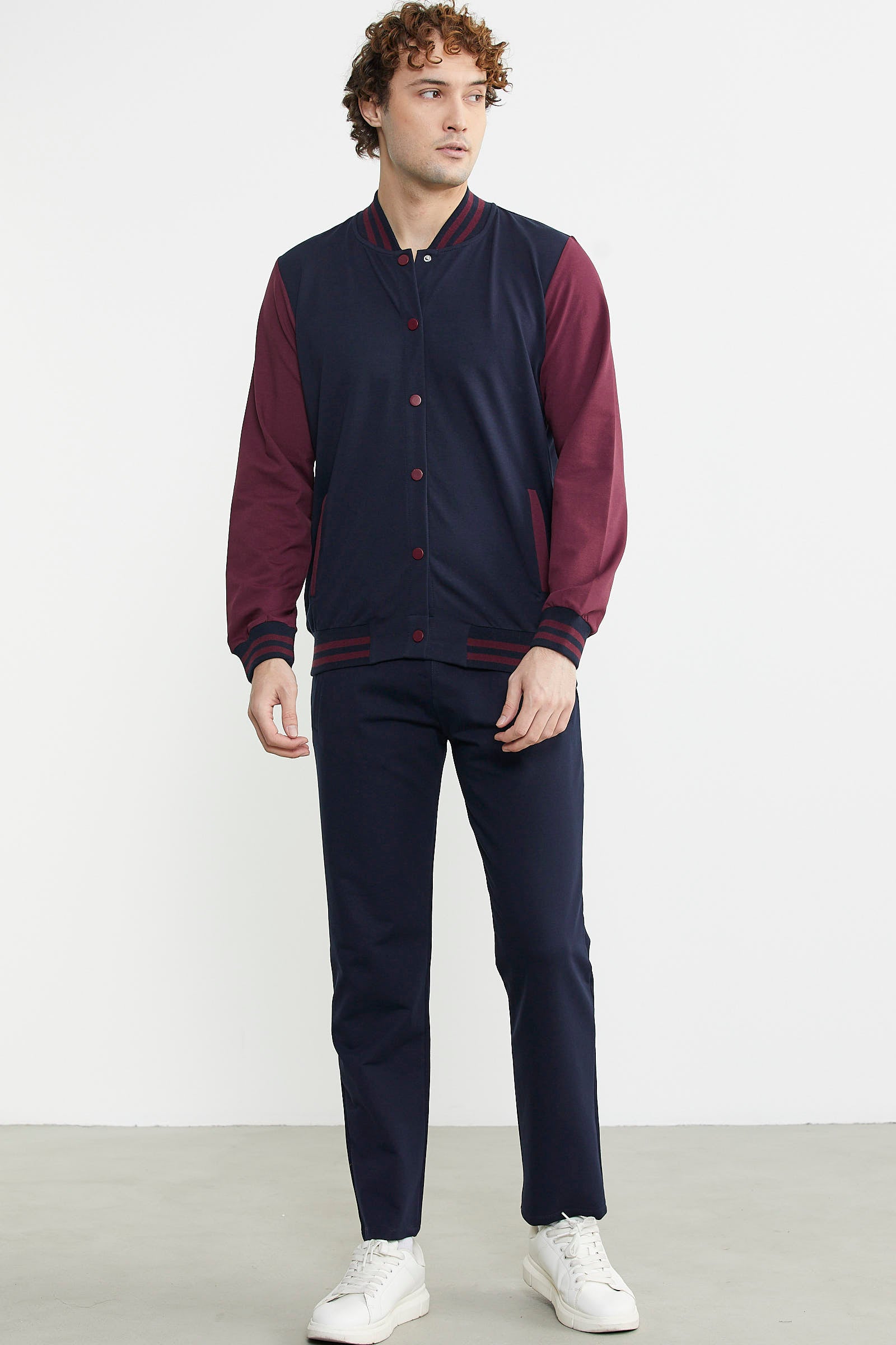 Kolej Yaka Cepli Eşofman Takım - Lacivert - Sementa