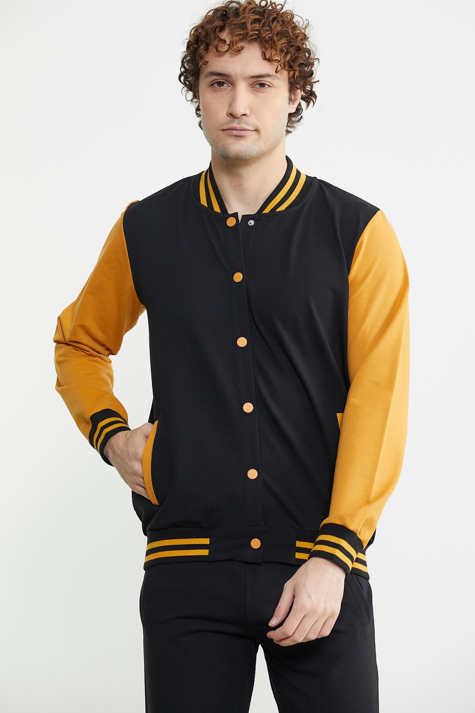 Kolej Yaka Cepli Eşofman Takım - Siyah - Sementa