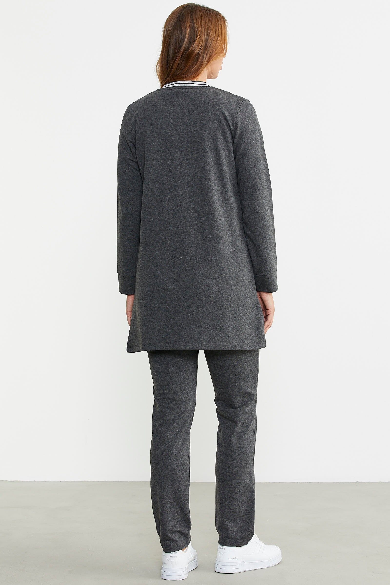 Marine Detaylı Tunik Eşofman Takım - Antrasit - Sementa