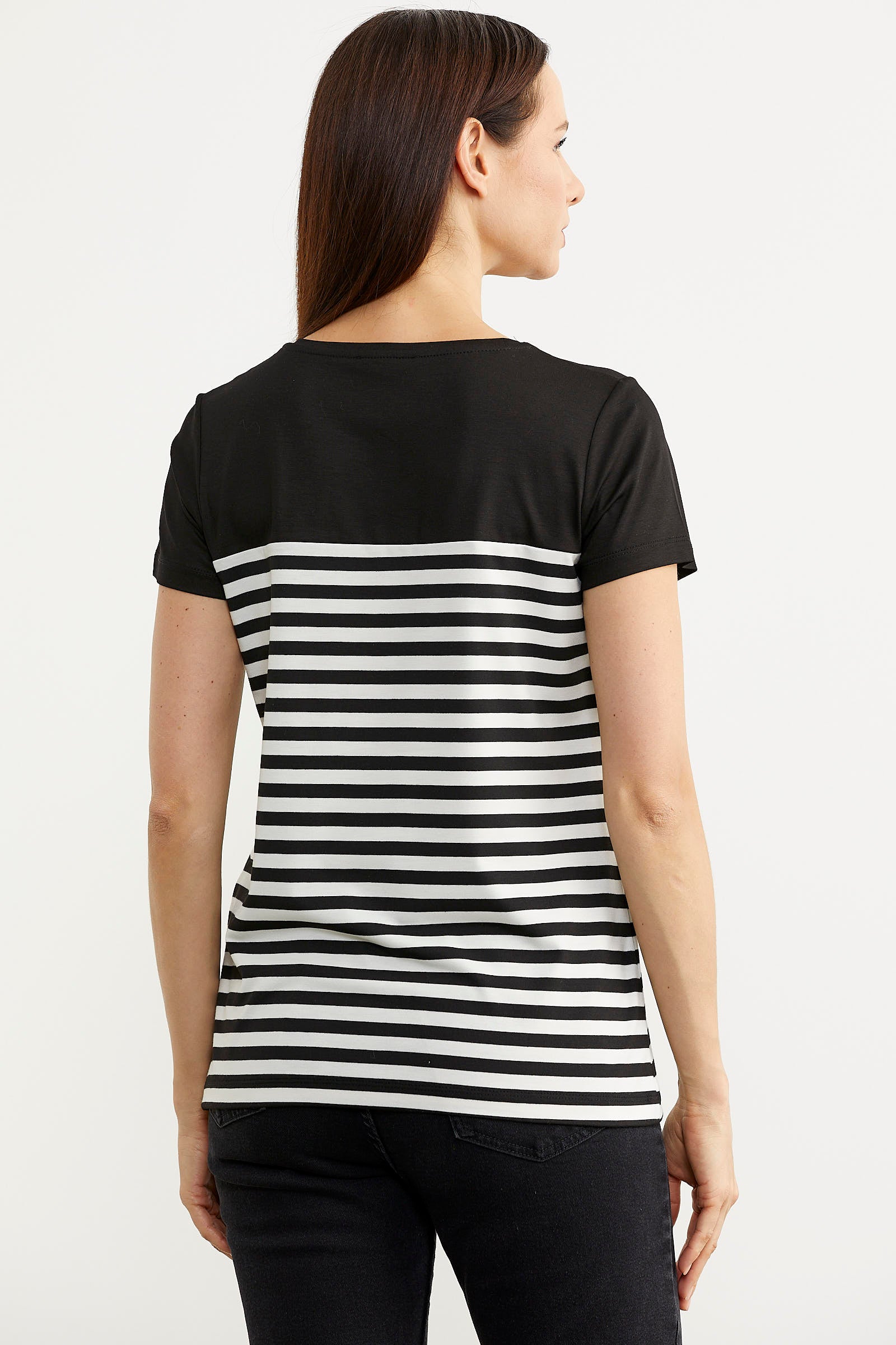 Marine Düğme Detaylı Tişört - Siyah (4) Sementa