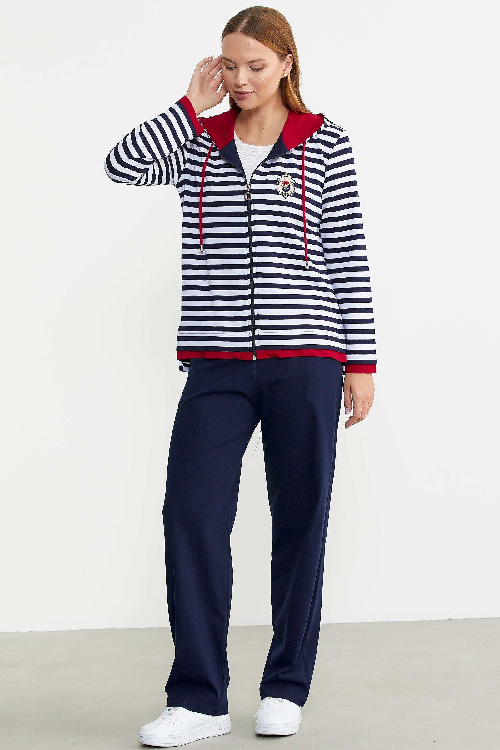 Marine Fermuarlı Tunik Takım - Lacivert - Sementa