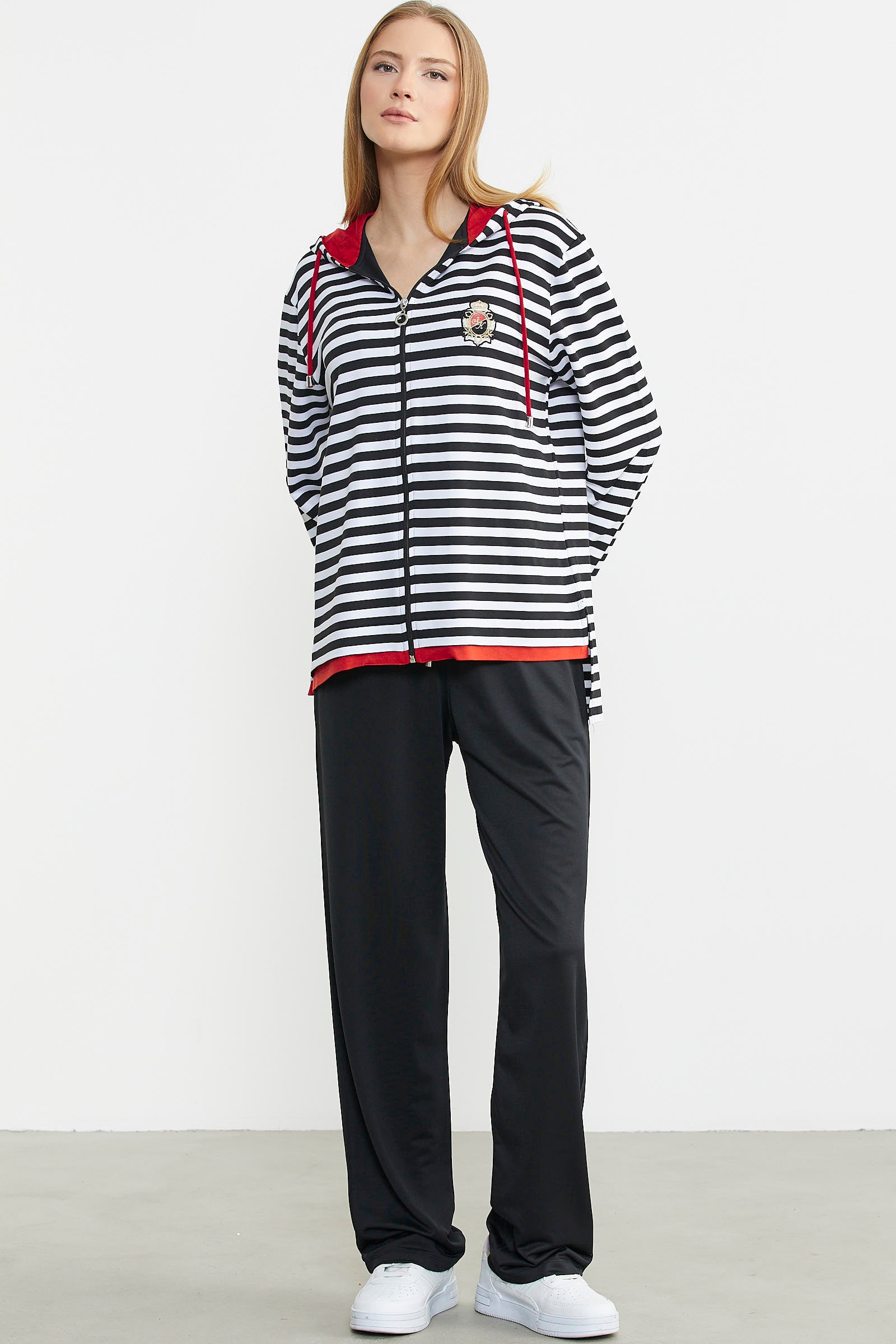 Marine Fermuarlı Tunik Takım - Siyah - Sementa