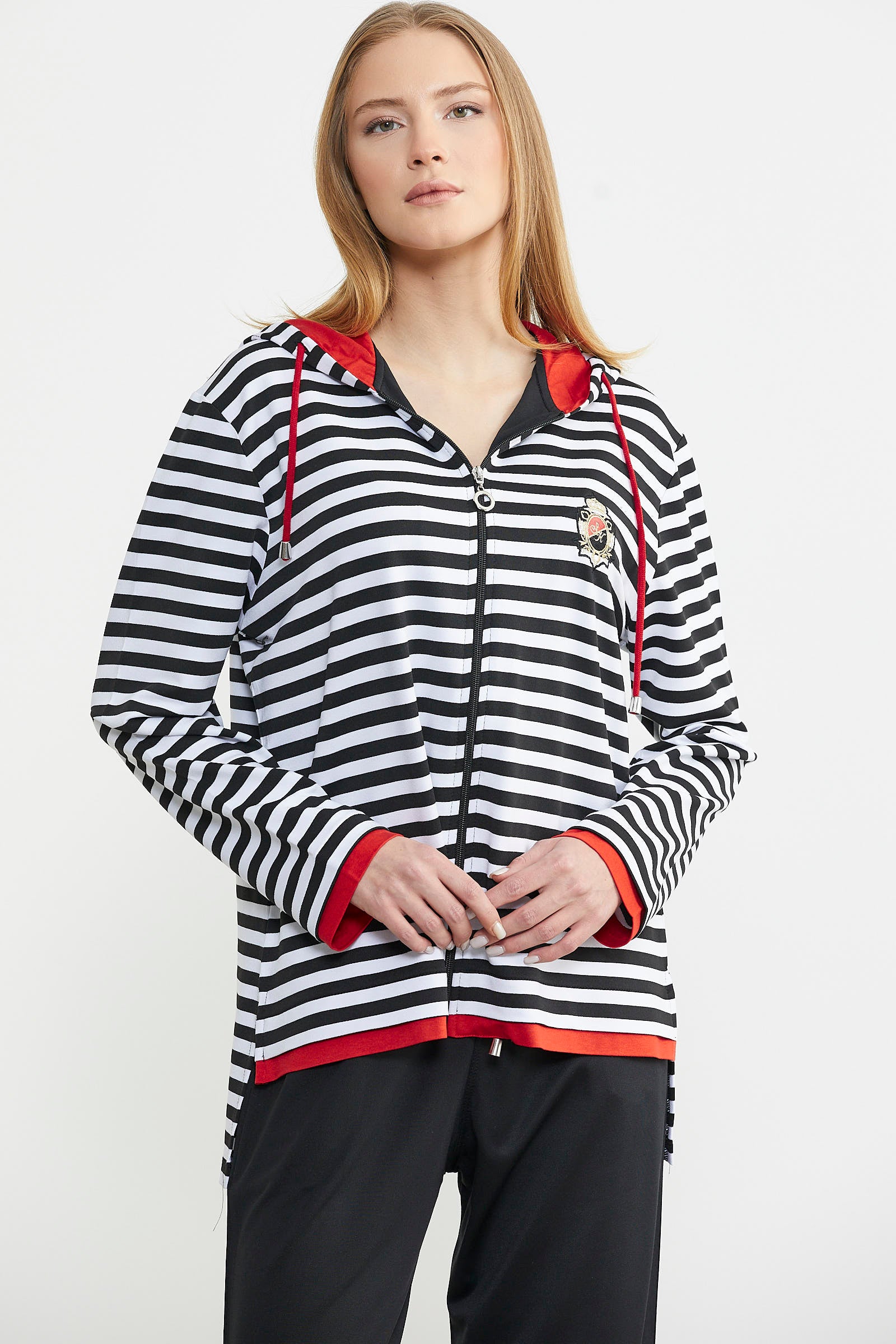 Marine Fermuarlı Tunik Takım - Siyah - Sementa