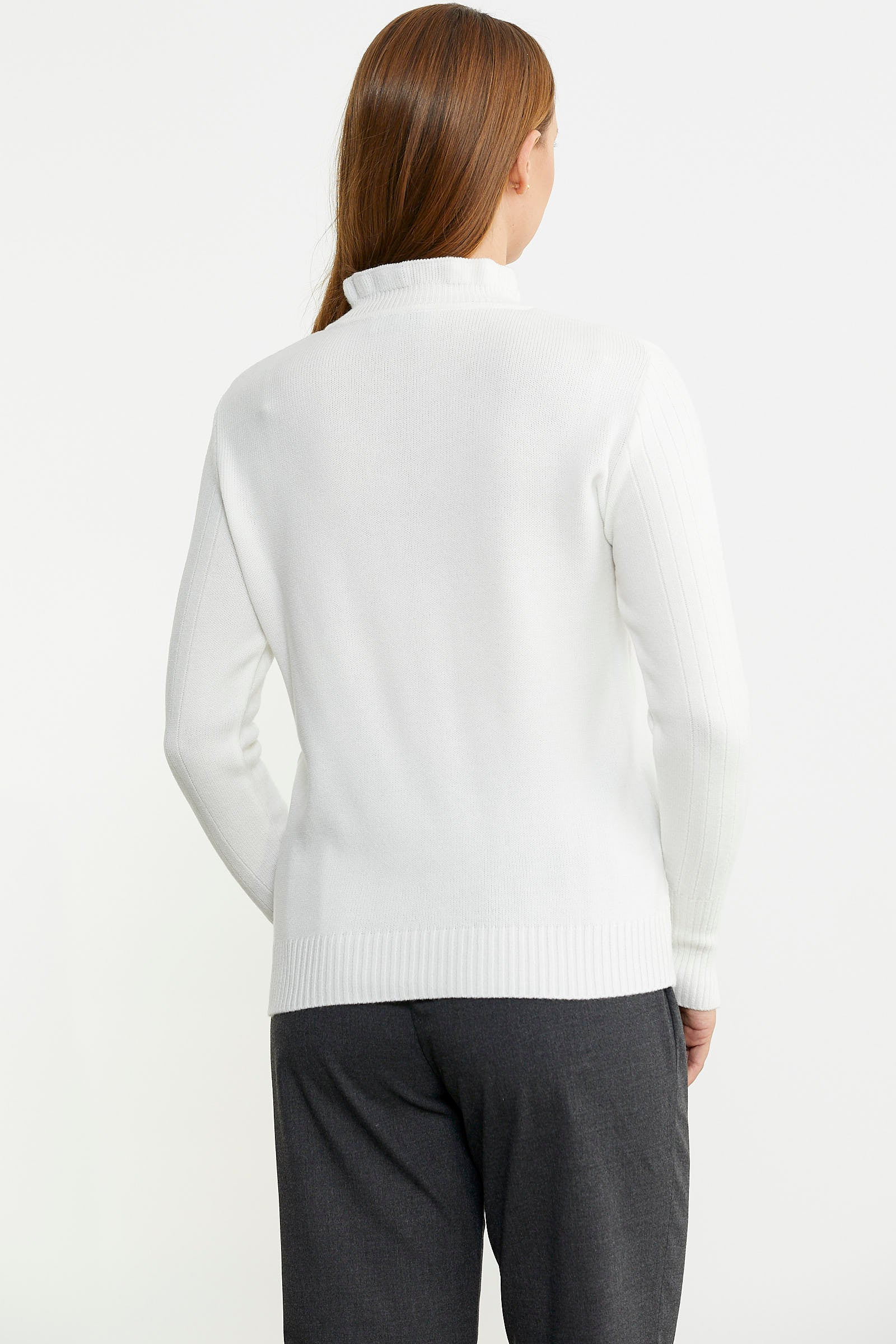 Metal Düğme Detaylı Triko Kazak - Kemik - Sementa