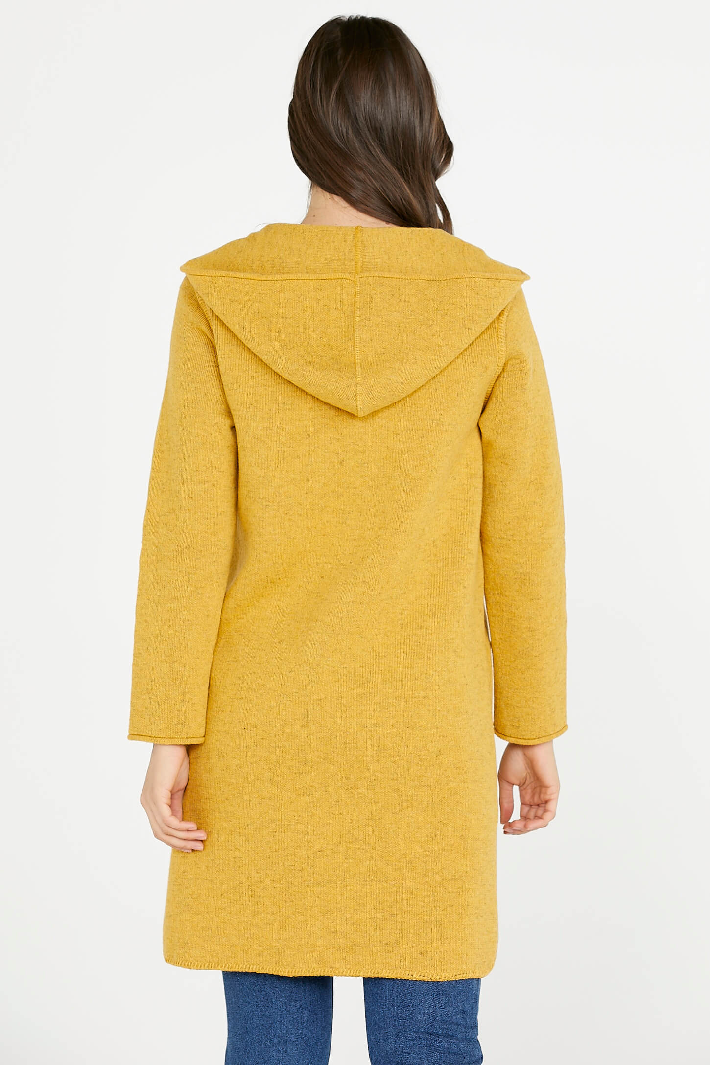 Nakış Desenli Kapüşonlu Kadın Triko Ceket - Güneş (4) Sementa