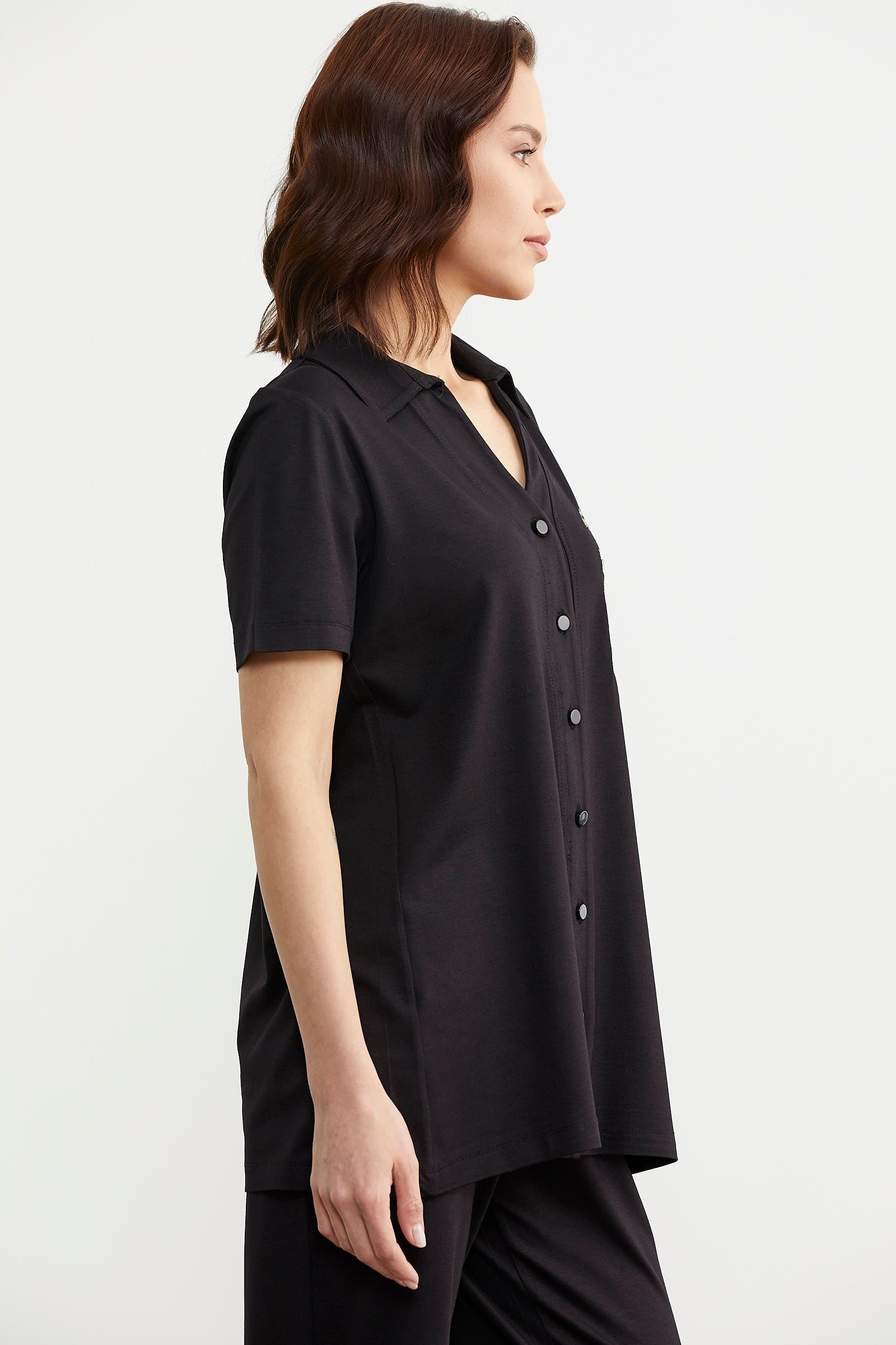 Nakış Detaylı Gömlek Pantolon Takım - Siyah (5) Sementa