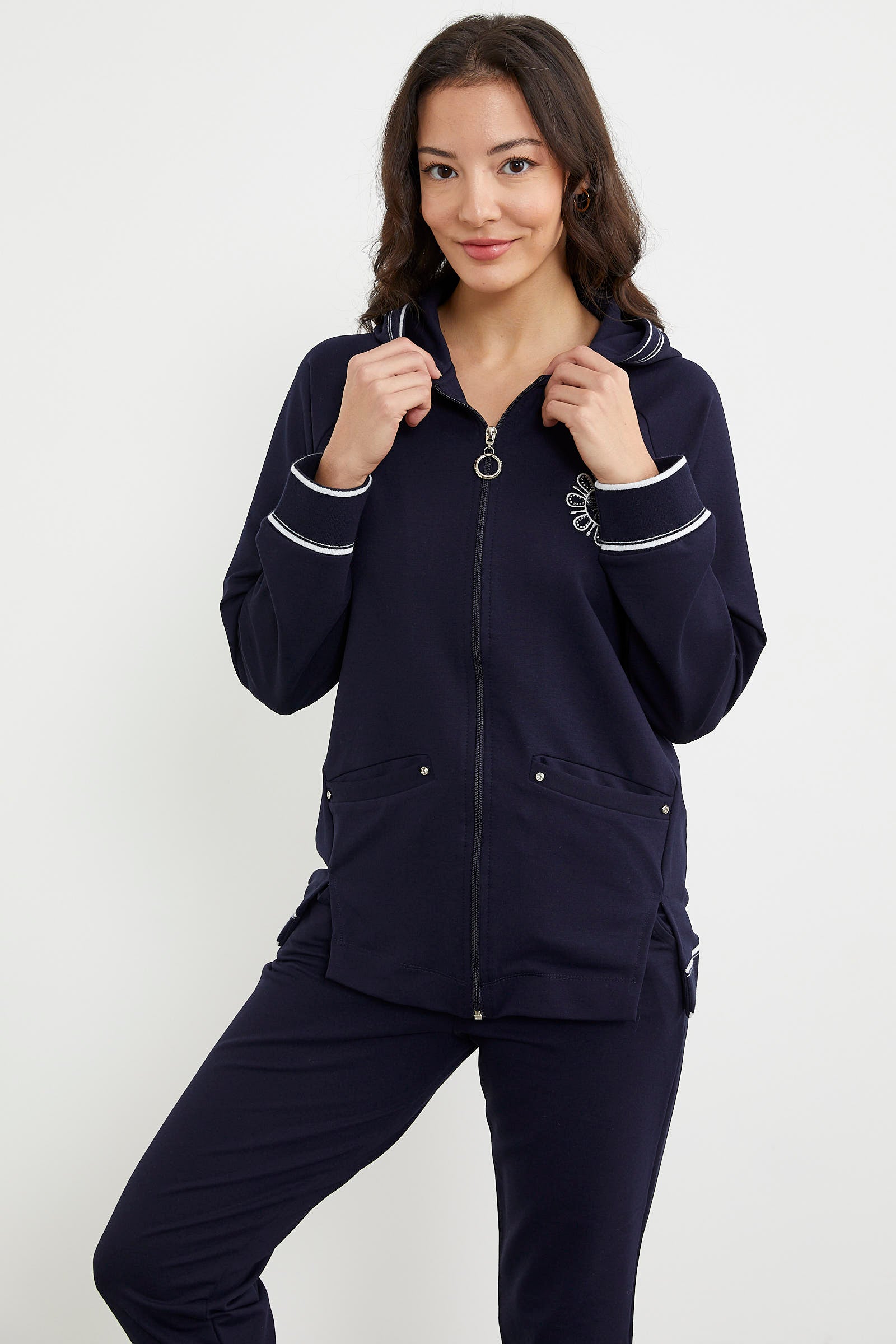 Nakış Detaylı Jogger Eşofman Takım - Lacivert (5) Sementa