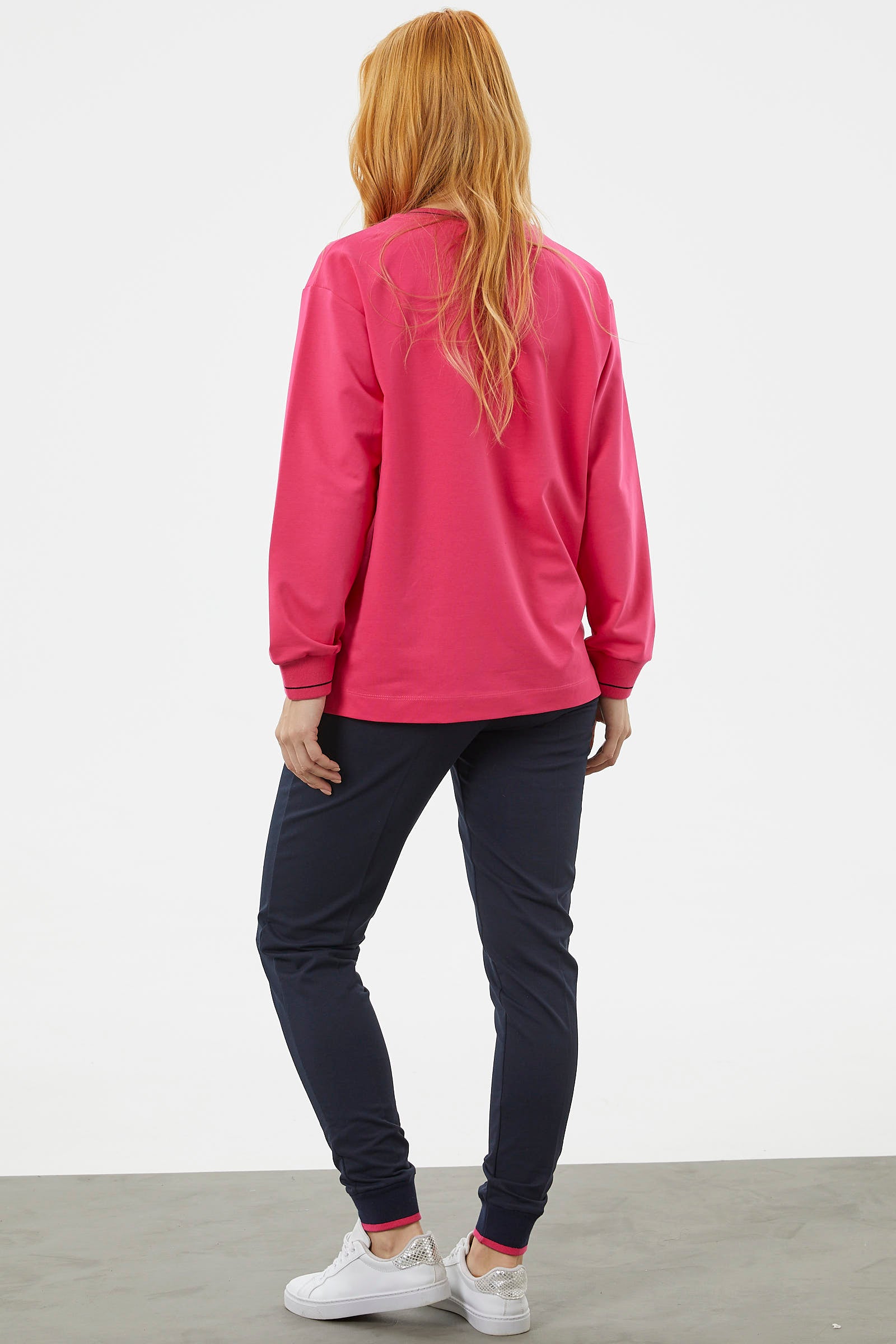 Nakış Detaylı Oversize Eşofman Takım - Fuşya (6) Sementa