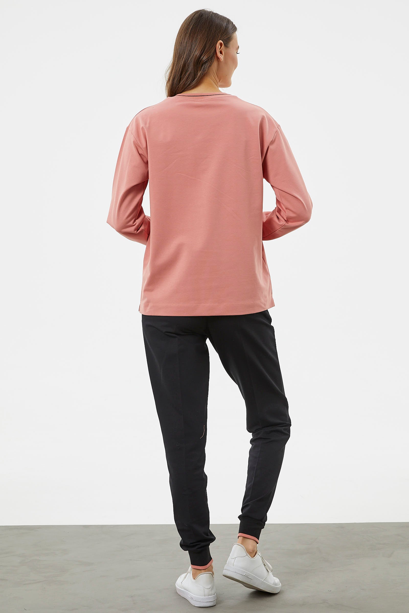 Nakış Detaylı Oversize Eşofman Takım - Pembe (7) Sementa