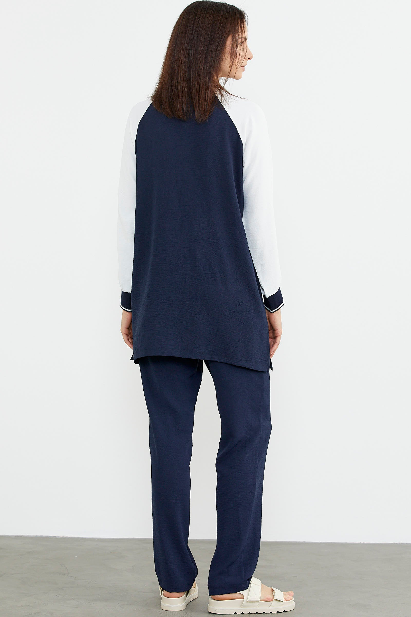 Nakış Detaylı Tunik Krep Takım - Lacivert (8) Sementa