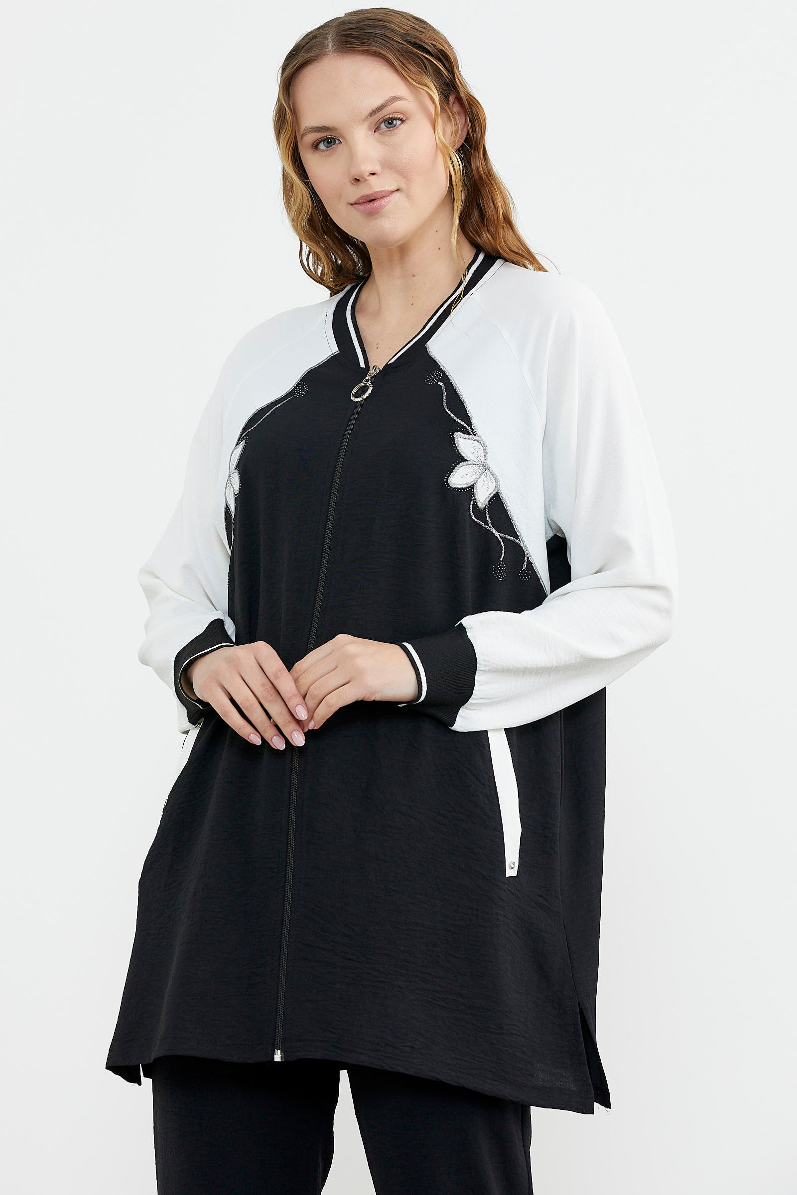 Nakış Detaylı Tunik Krep Takım - Siyah (4) Sementa