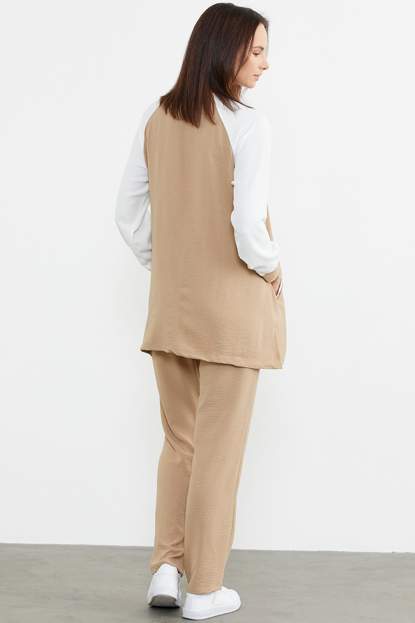 Nakış Detaylı Tunik Krep Takım - Taş (4) Sementa