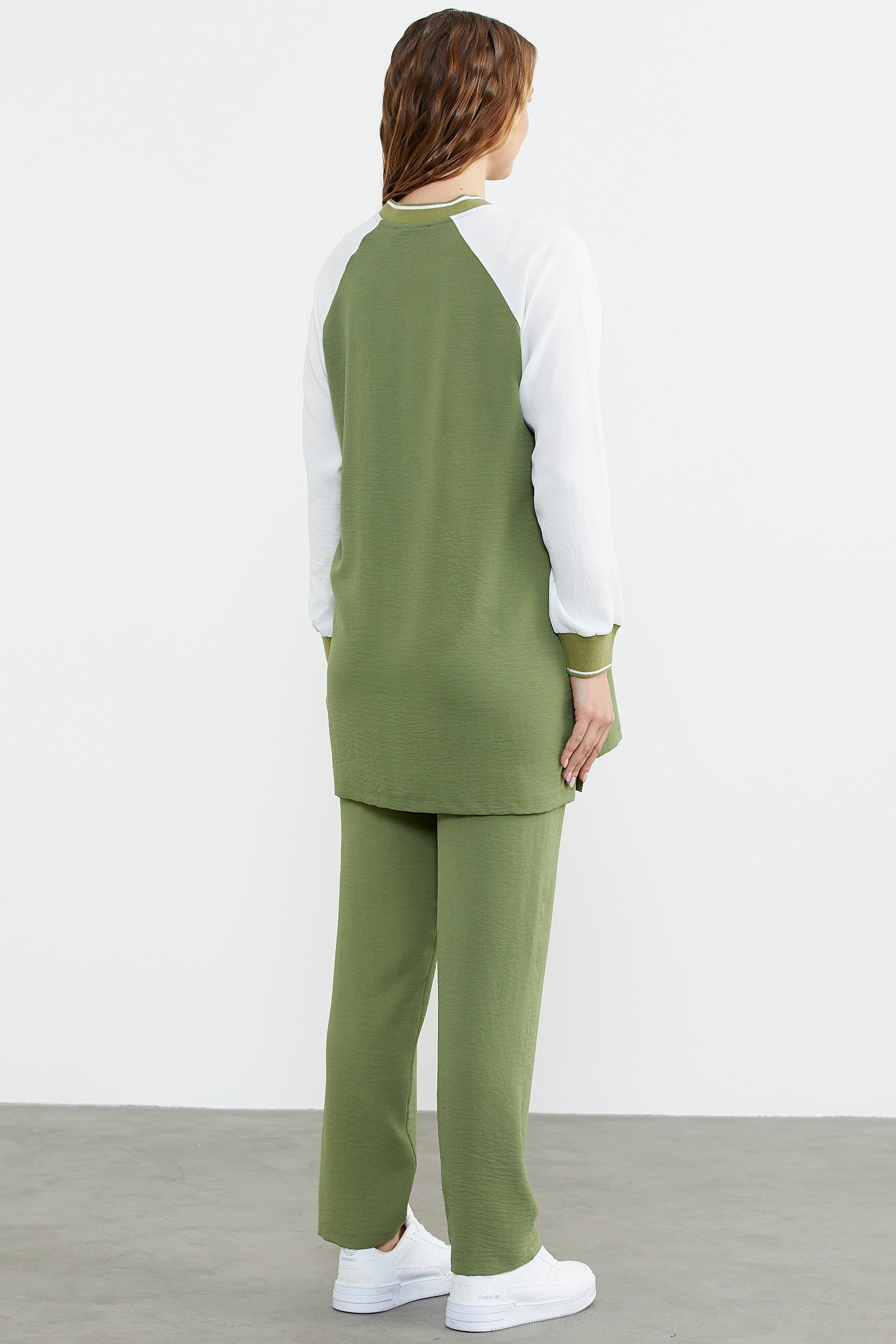 Nakış Detaylı Tunik Krep Takım - Yeşil (7) Sementa