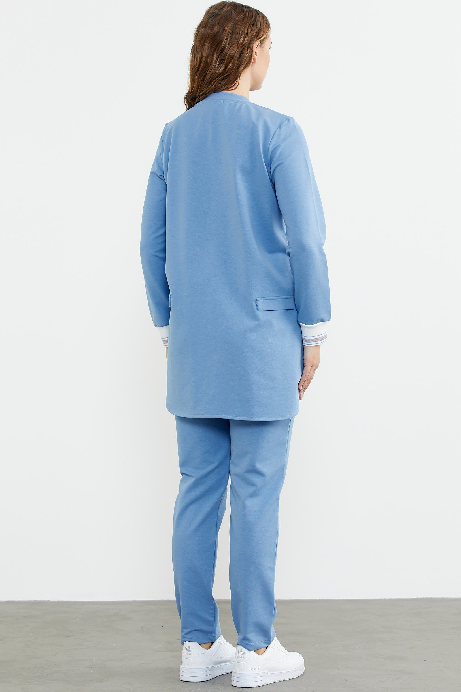 Neon Kombinli Rahat Kalıp Tunik Eşofman Takım - Mavi (8) Sementa