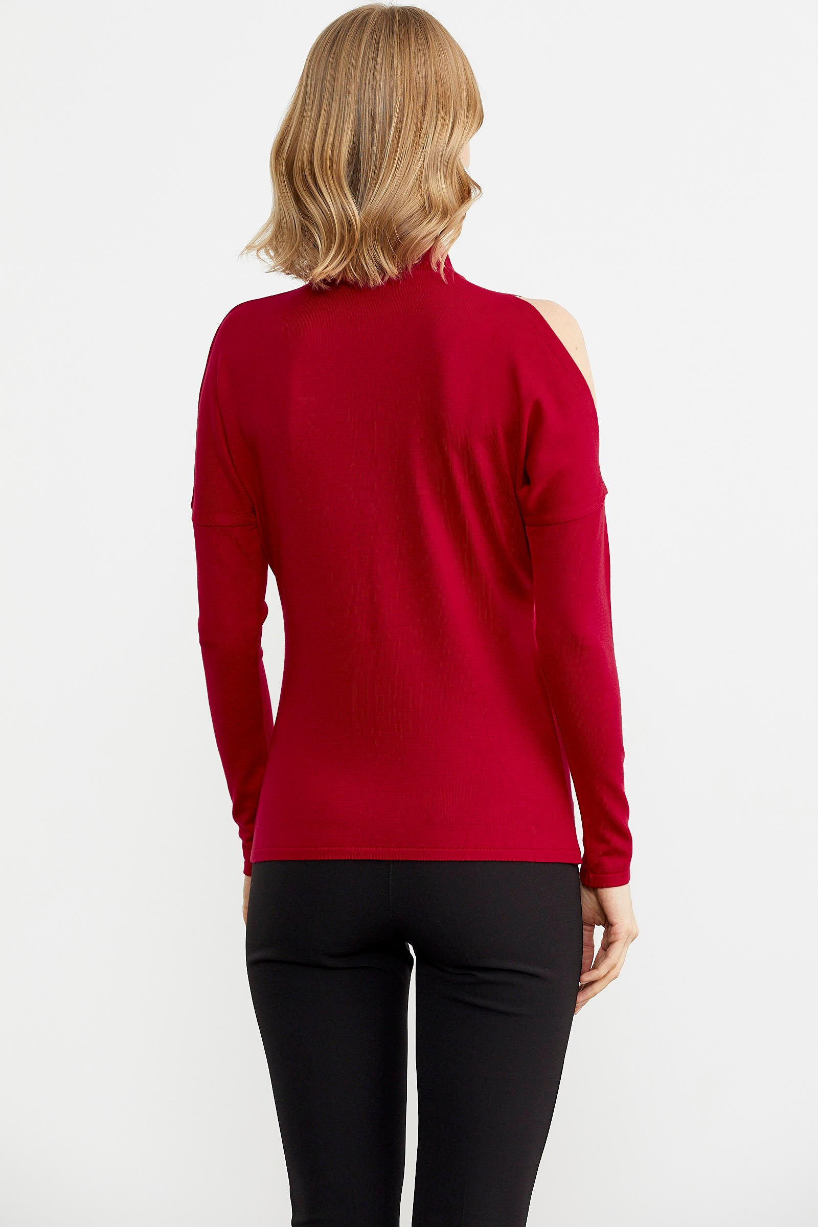 Omuz Detaylı Triko Kazak - Kırmızı (4) Sementa