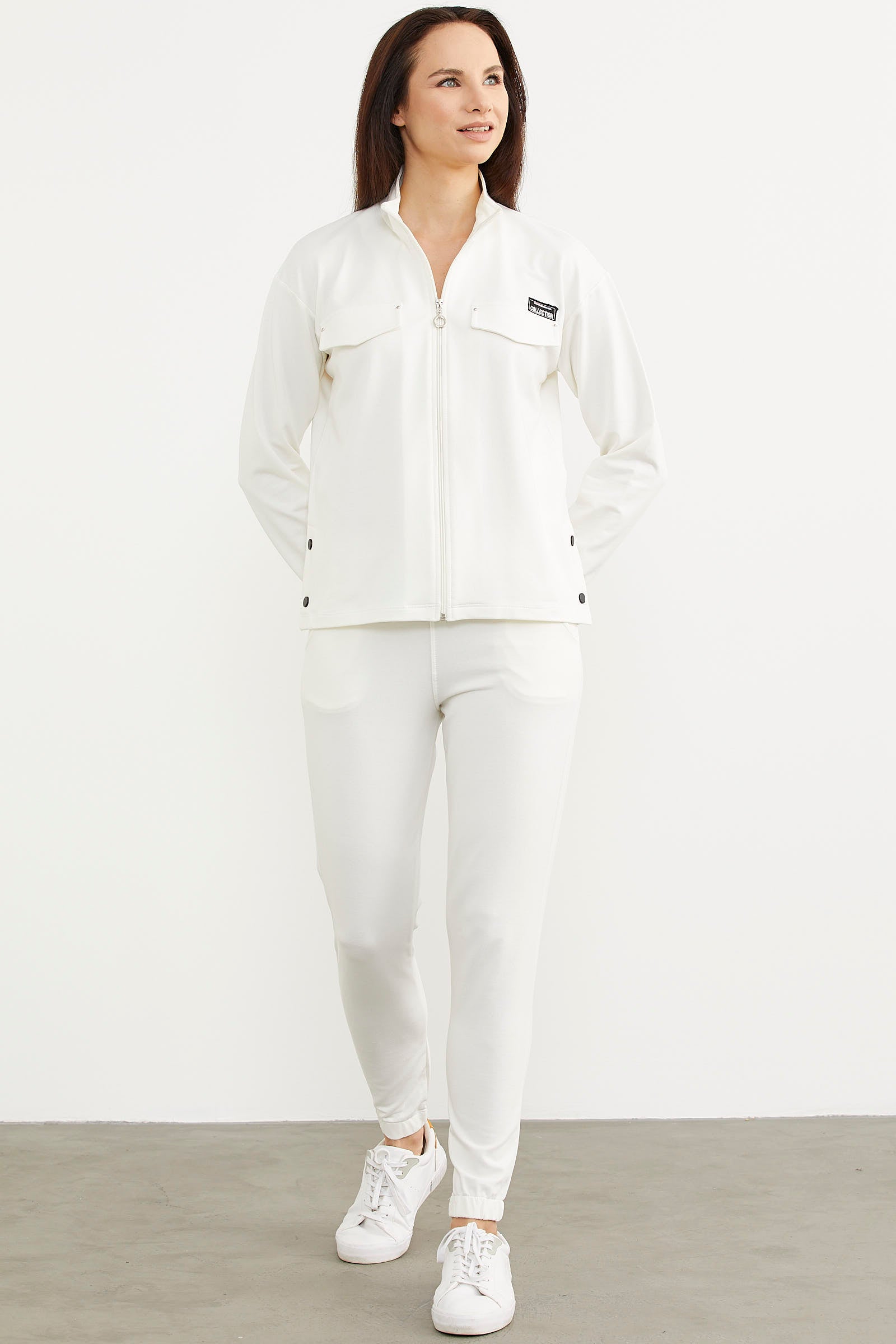 Oversize Cep Detaylı Eşofman Takım - Ekru (2) Sementa