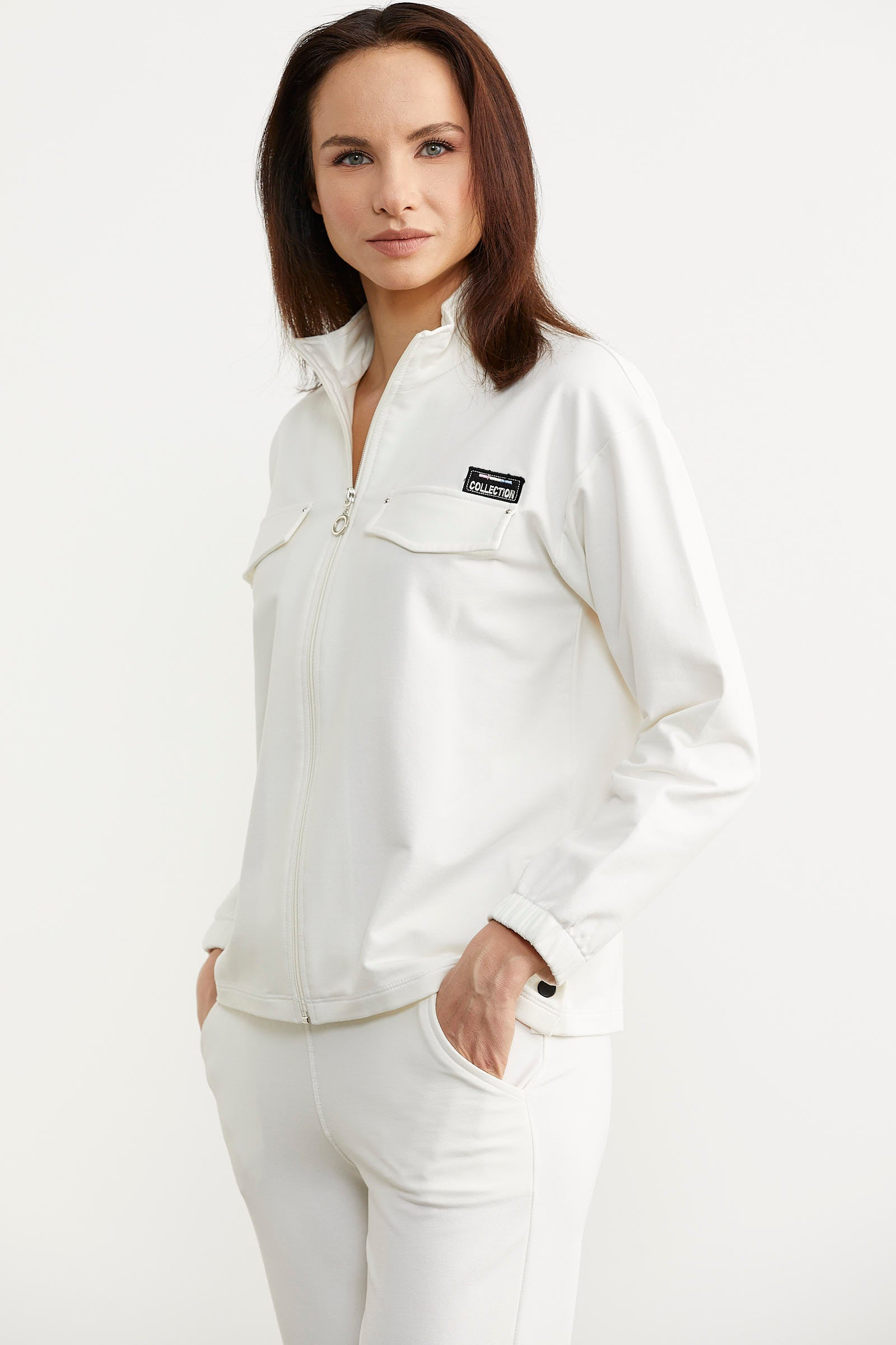 Oversize Cep Detaylı Eşofman Takım - Ekru (6) Sementa