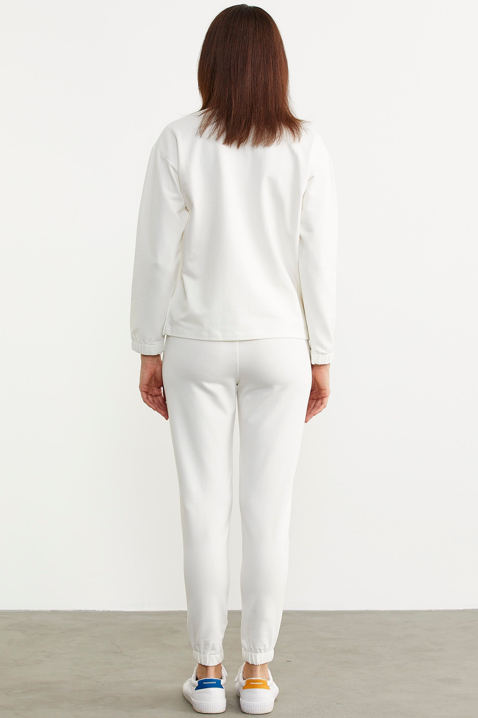 Oversize Cep Detaylı Eşofman Takım - Ekru (7) Sementa