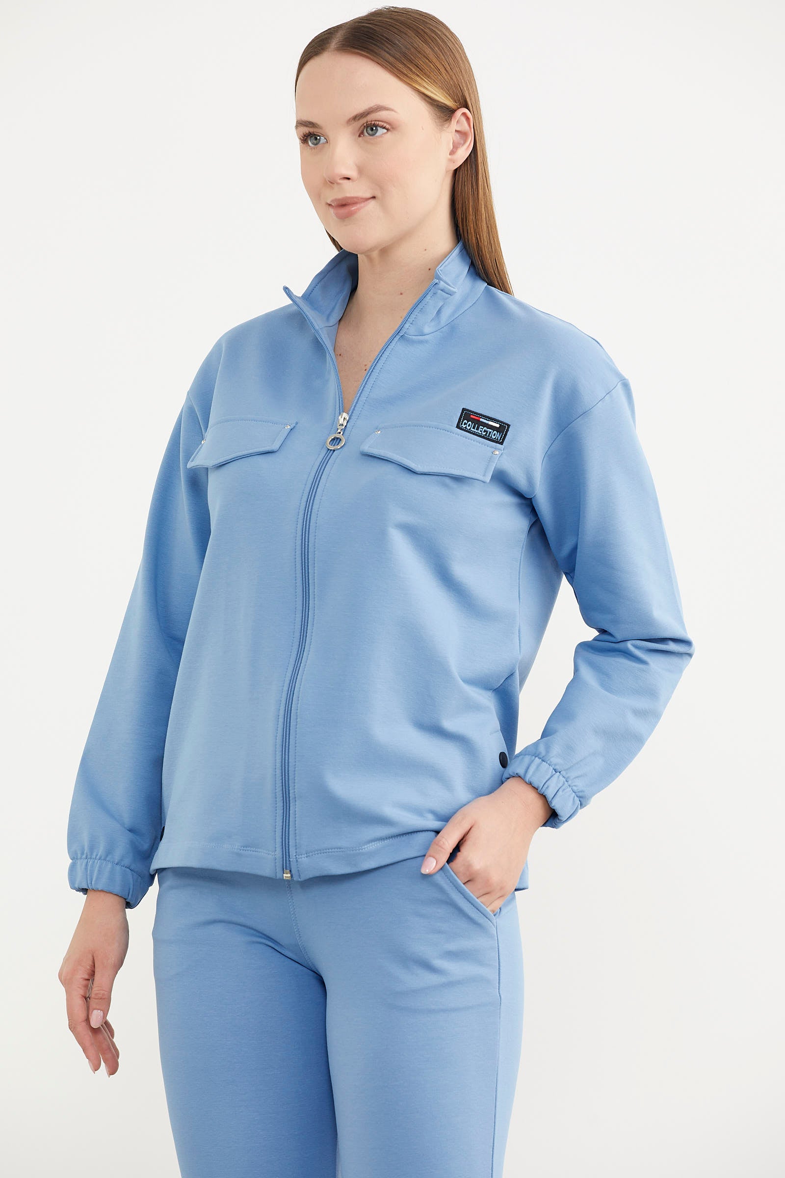 Oversize Cep Detaylı Eşofman Takım - Mavi (3) Sementa