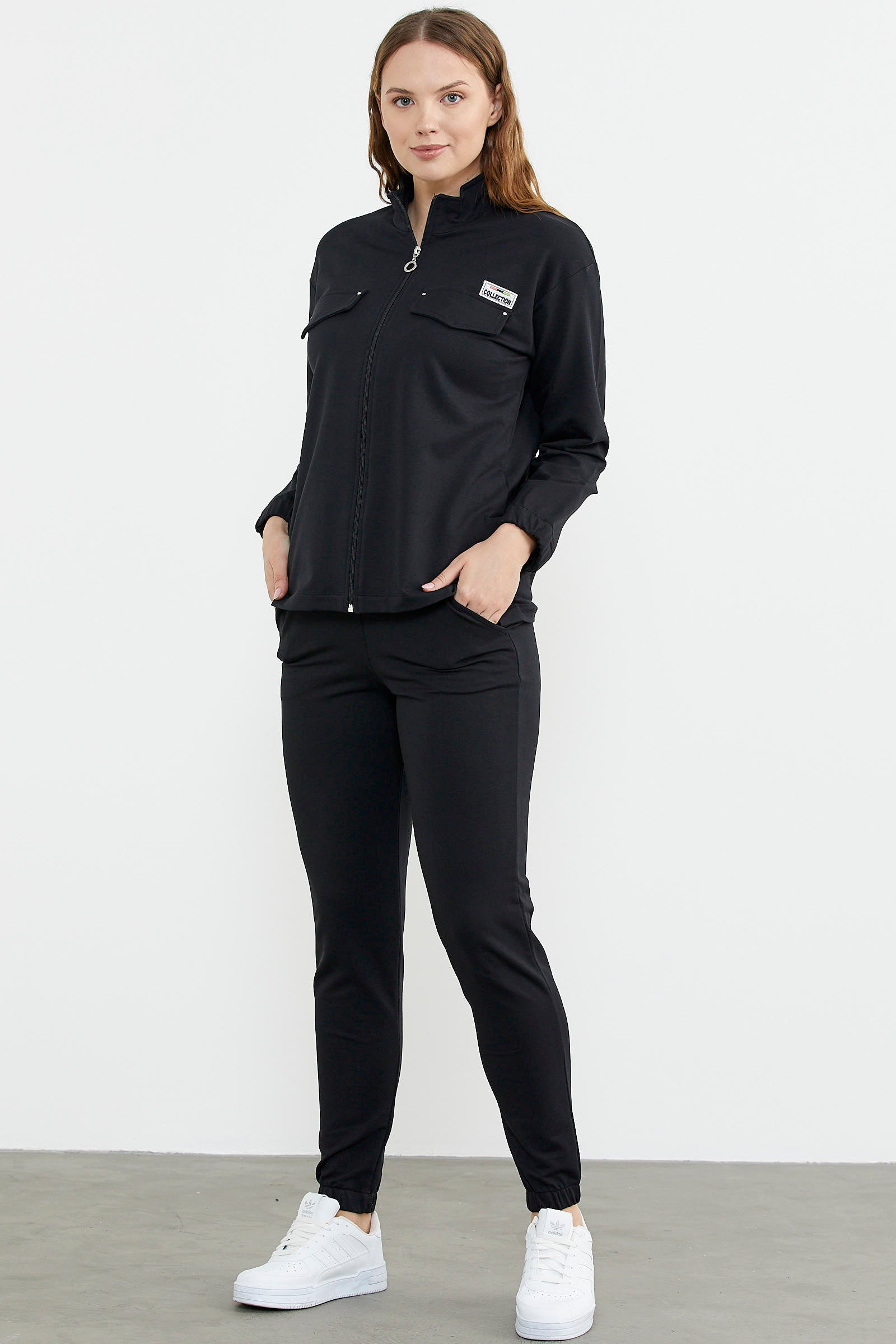 Oversize Cep Detaylı Eşofman Takım - Siyah (2) Sementa