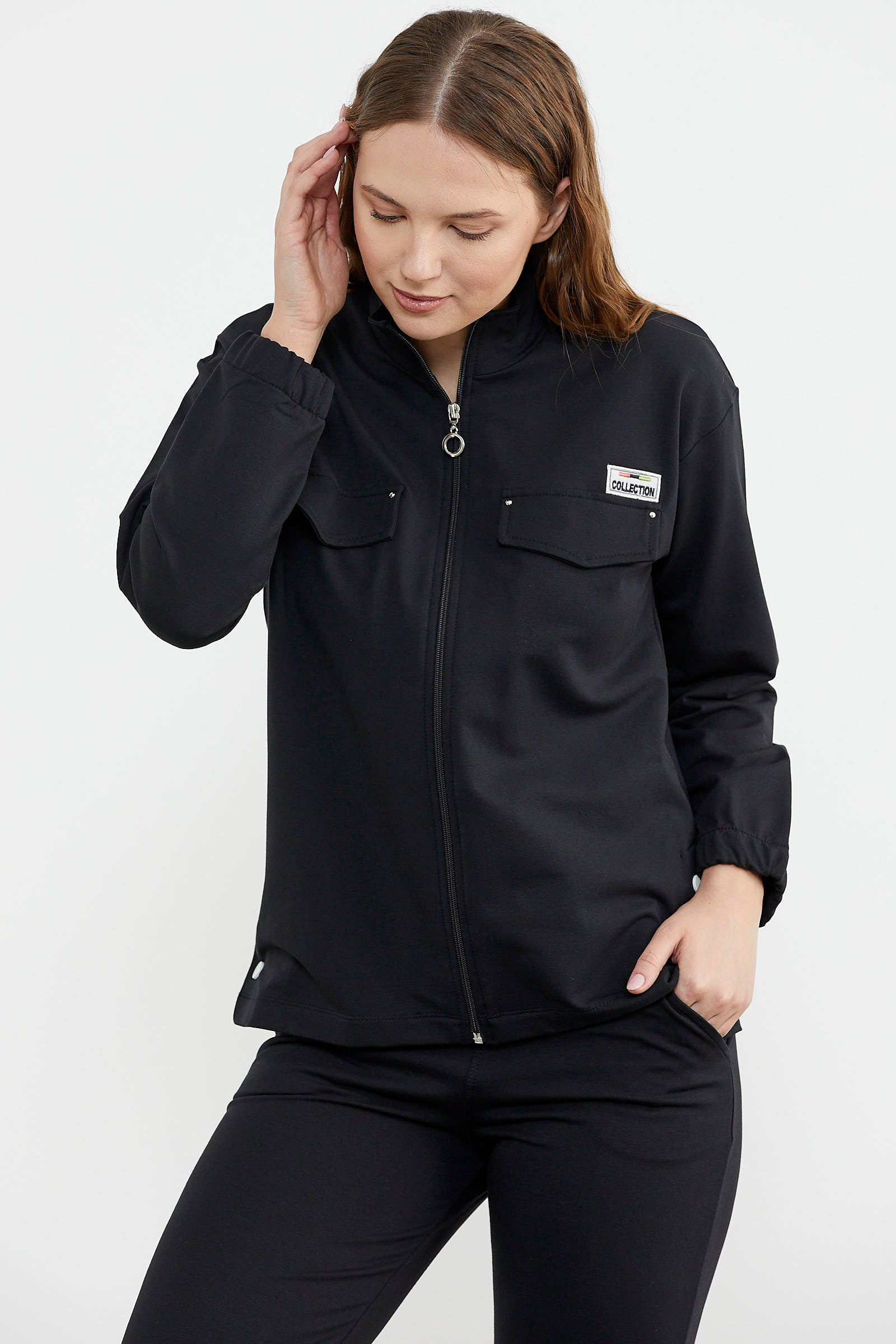 Oversize Cep Detaylı Eşofman Takım - Siyah (3) Sementa