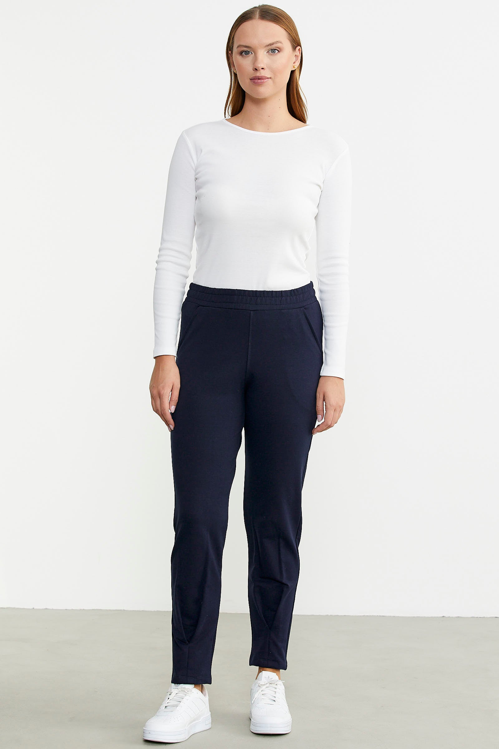 Paça Detaylı Beli Lastikli Eşofman Altı - Lacivert - Sementa