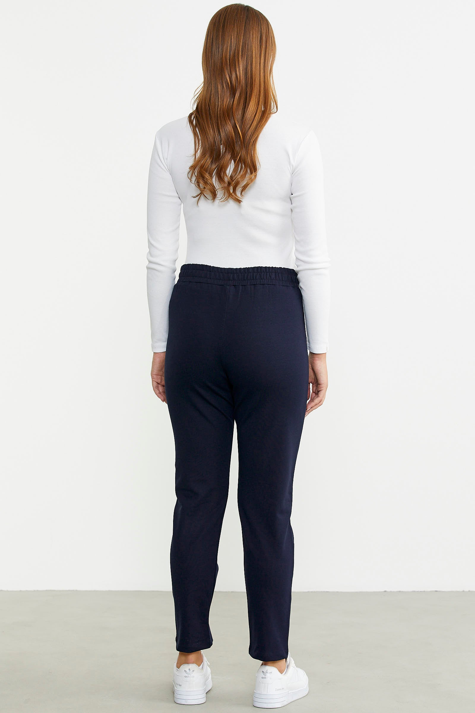 Paça Detaylı Beli Lastikli Eşofman Altı - Lacivert - Sementa