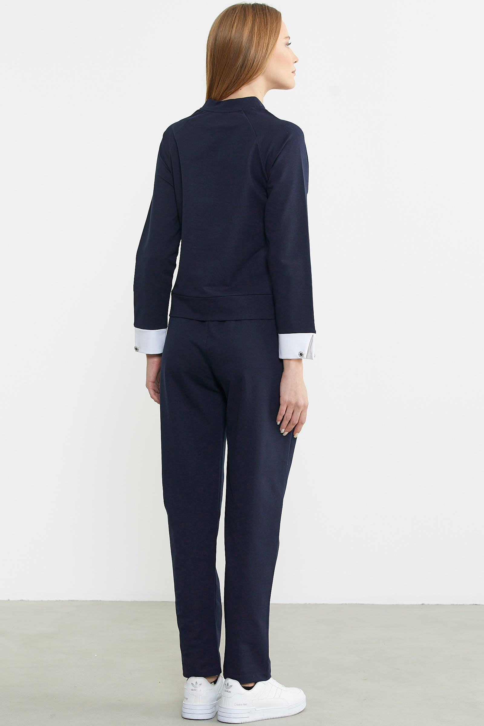 Parça Detaylı Yarım Fermuar Eşofman Takım - Lacivert - Sementa