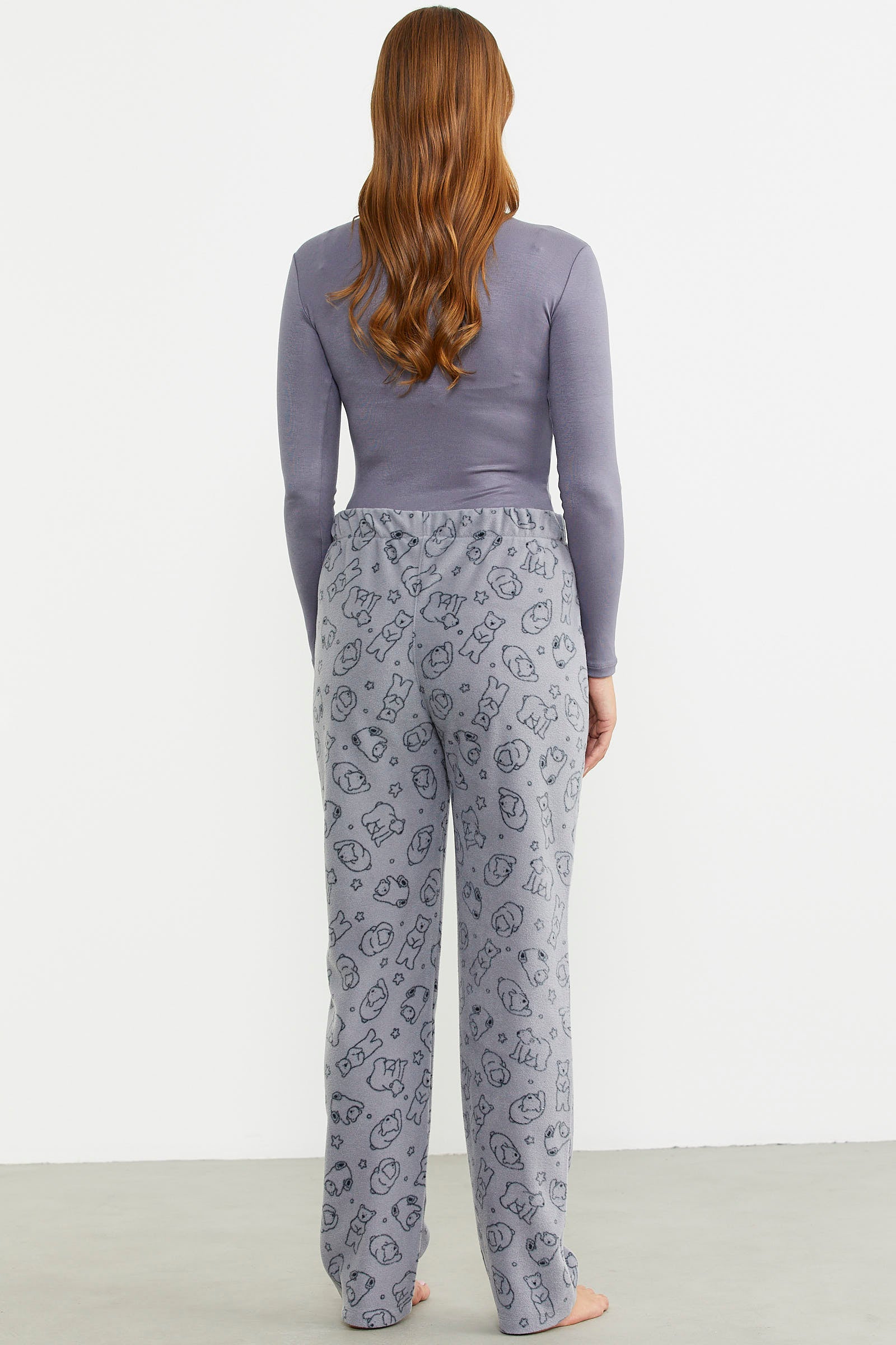 Polar Desenli Kışlık Tek Alt - Füme - Sementa