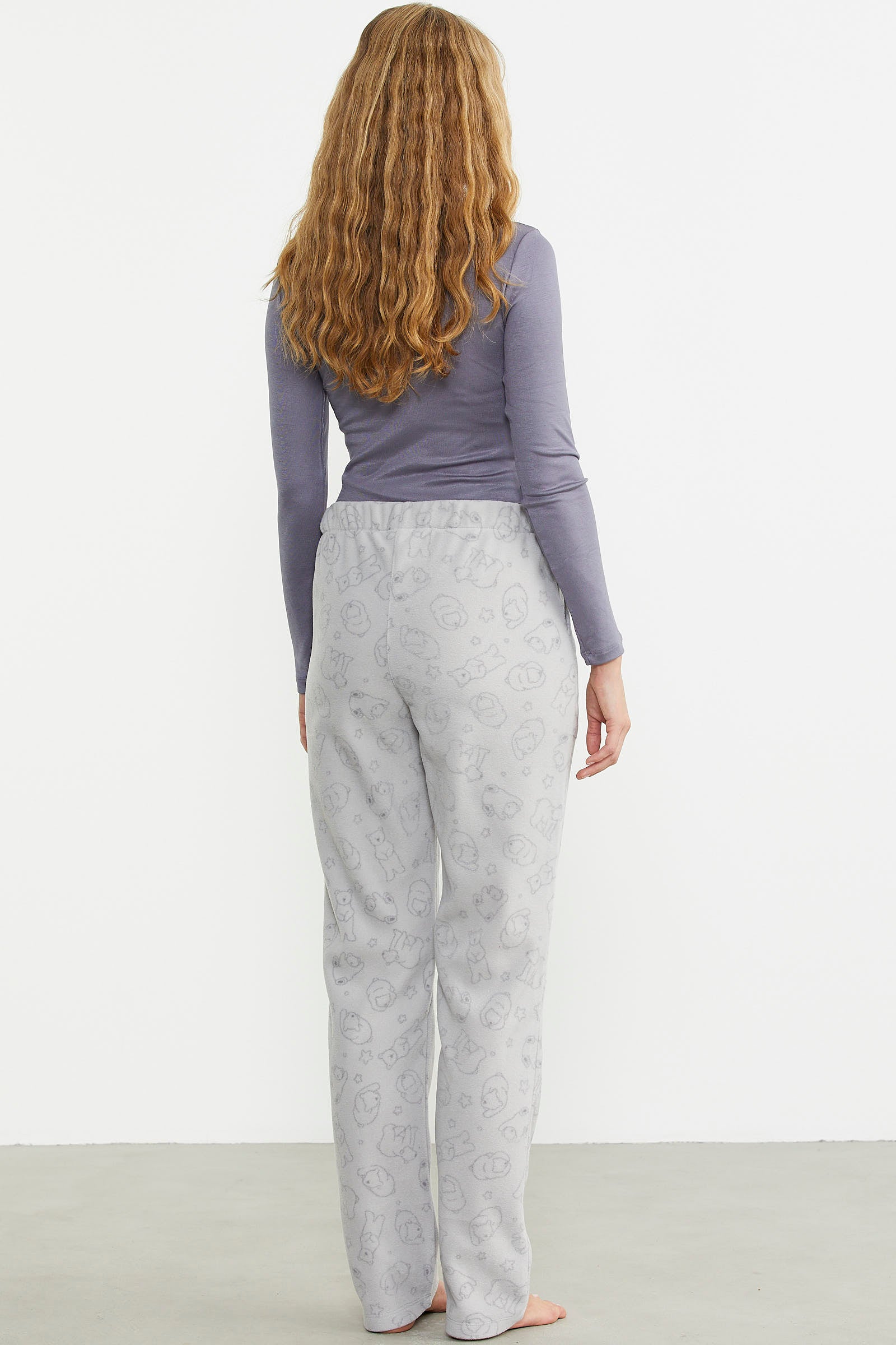 Polar Desenli Kışlık Tek Alt - Gri - Sementa