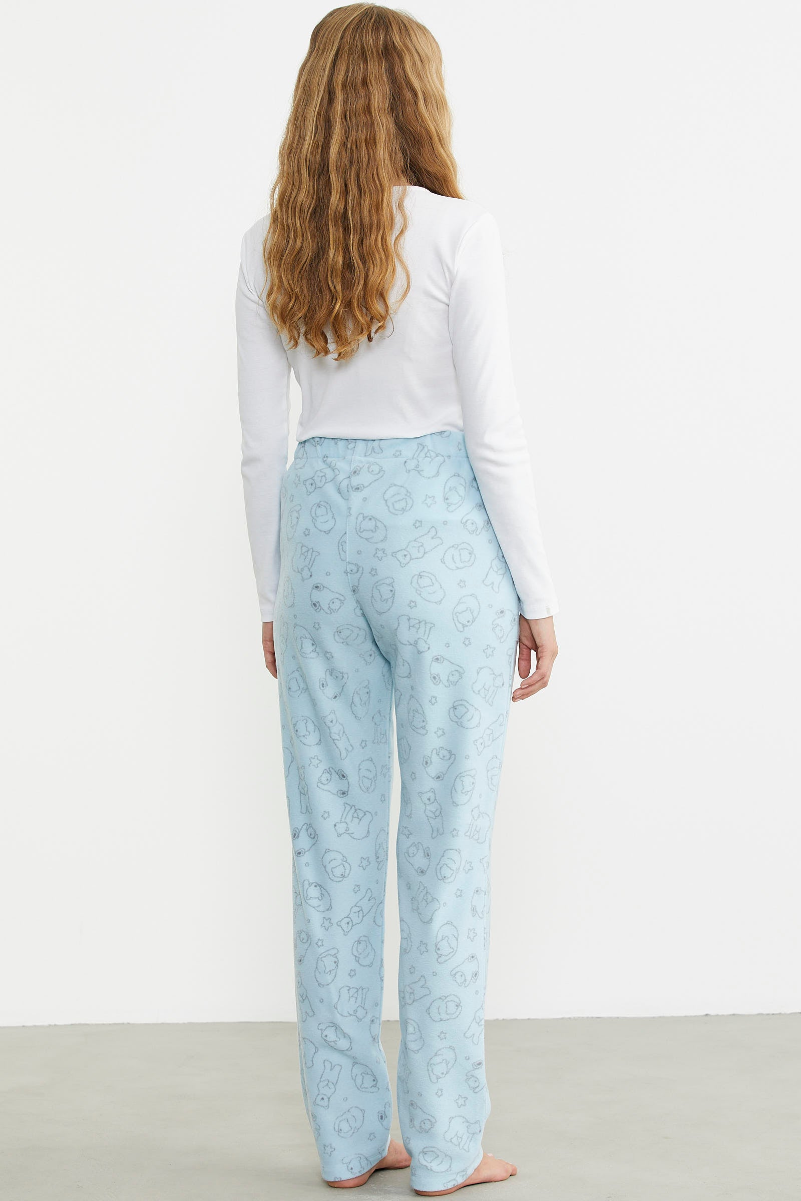 Polar Desenli Kışlık Tek Alt - Mavi - Sementa