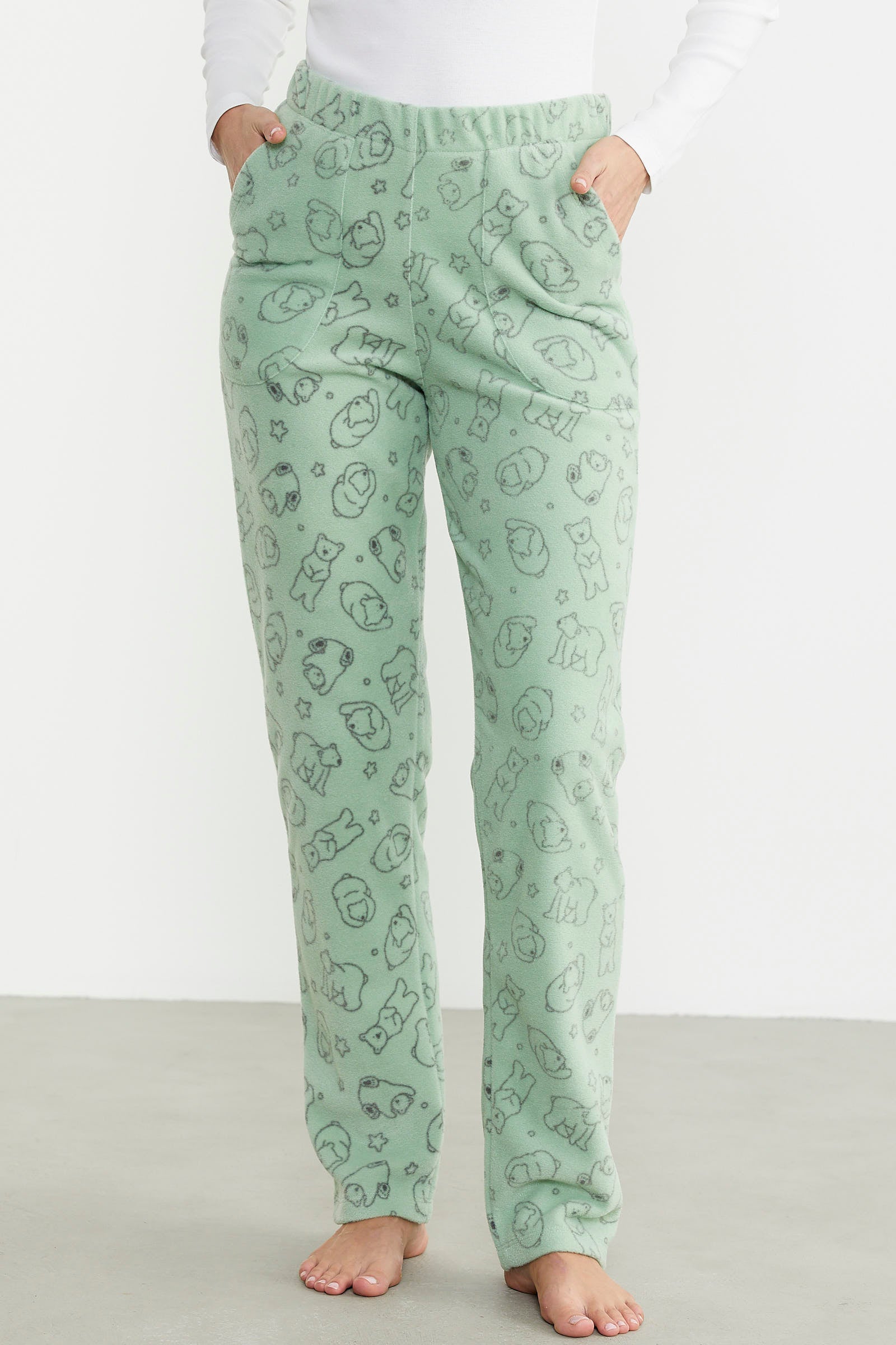 Polar Desenli Kışlık Tek Alt - Yeşil - Sementa