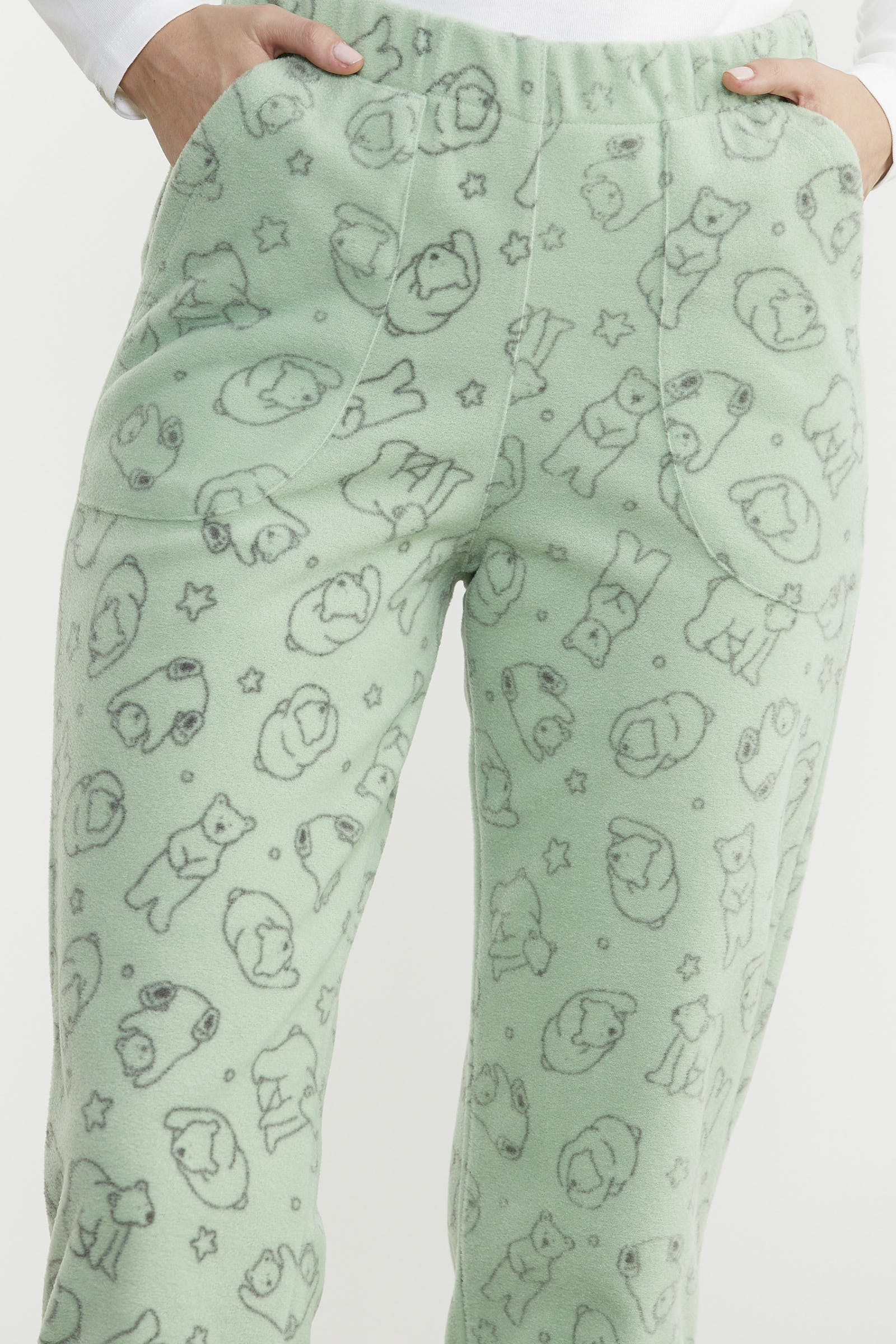 Polar Desenli Kışlık Tek Alt - Yeşil - Sementa